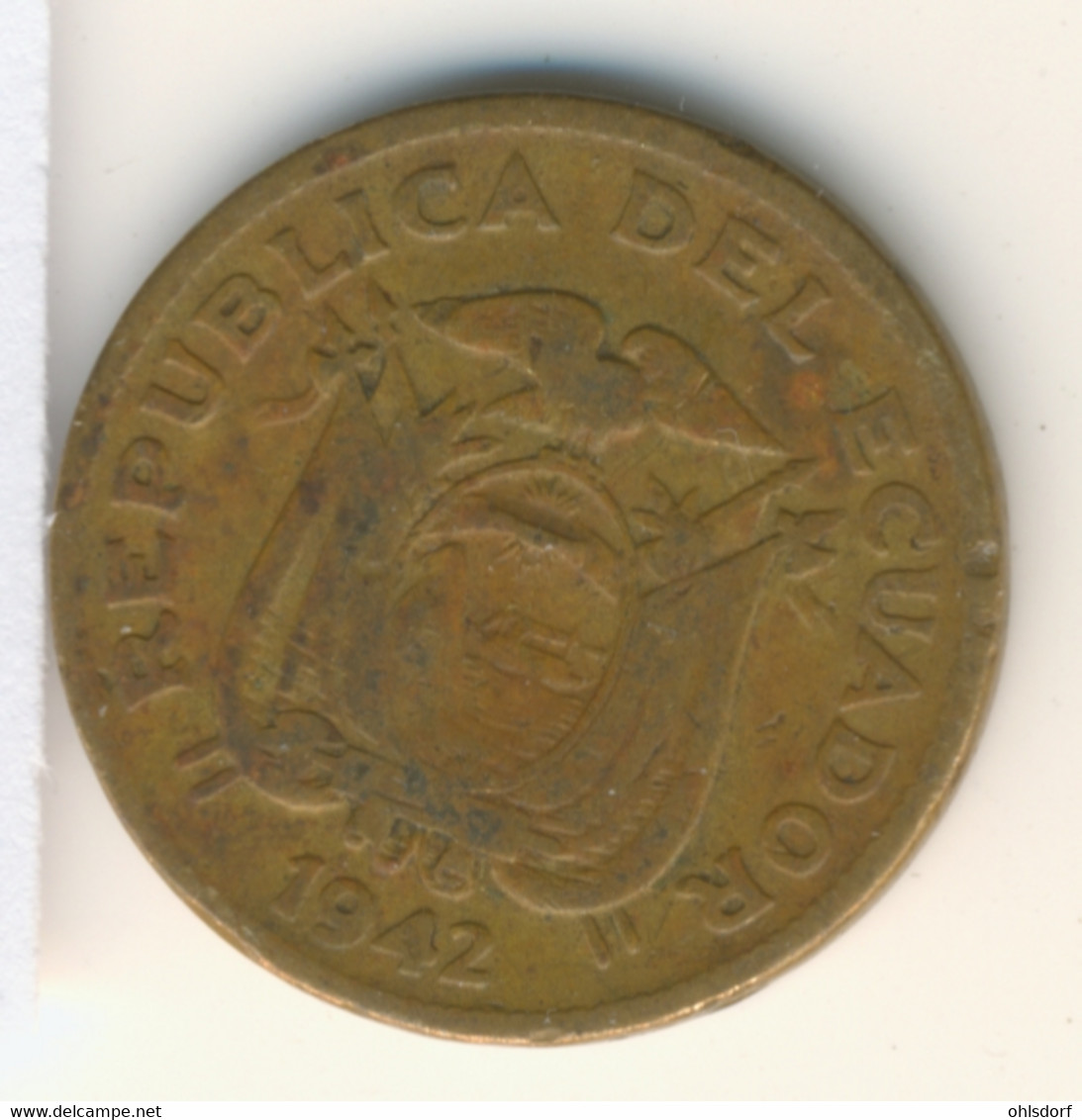 ECUADOR 1942: 20 Centavos, KM 77.1a - Ecuador