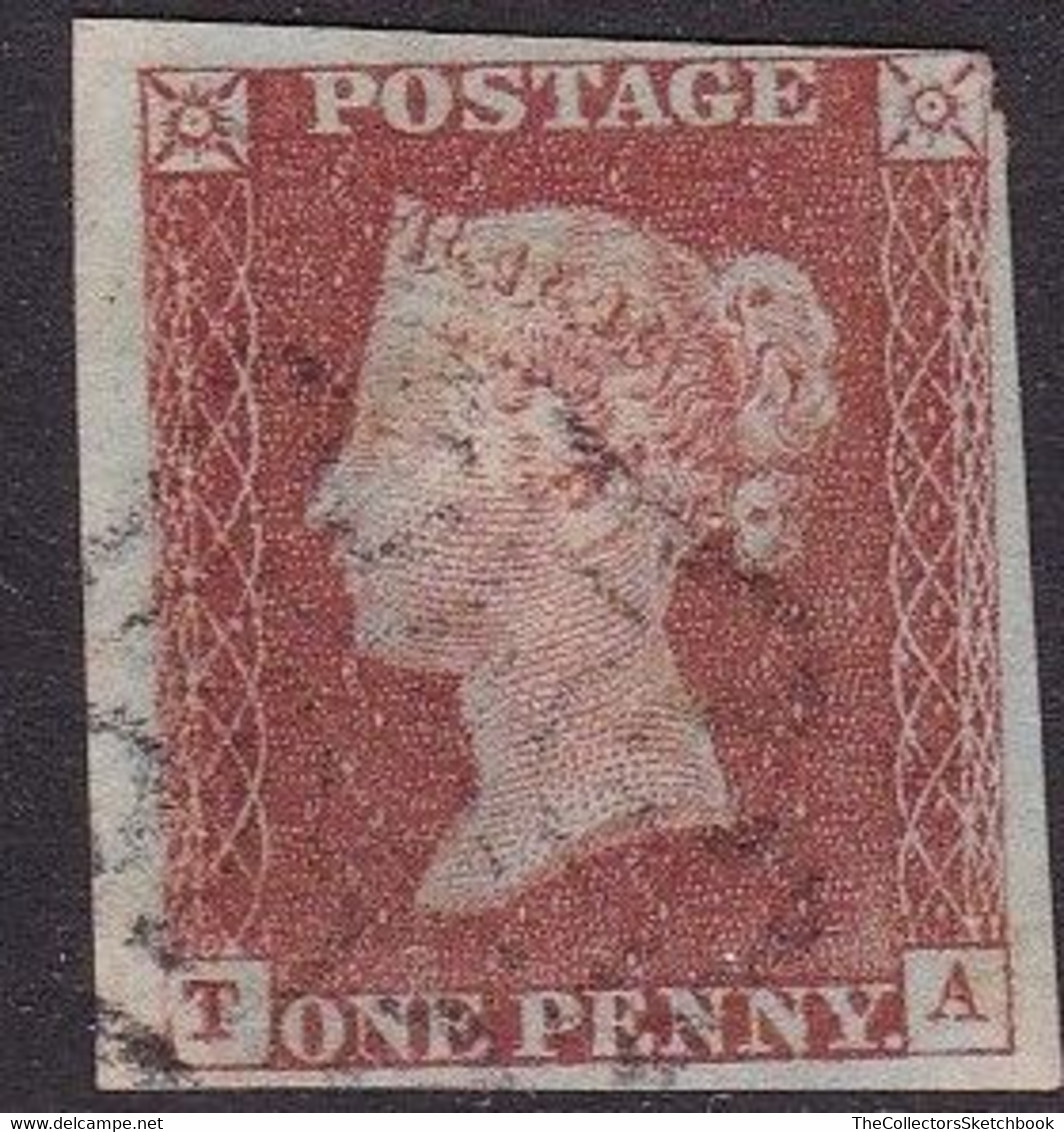 GB Victoria Line Engraved Imperf Penny Red Good Used.  Untidy Reverse - Used Stamps