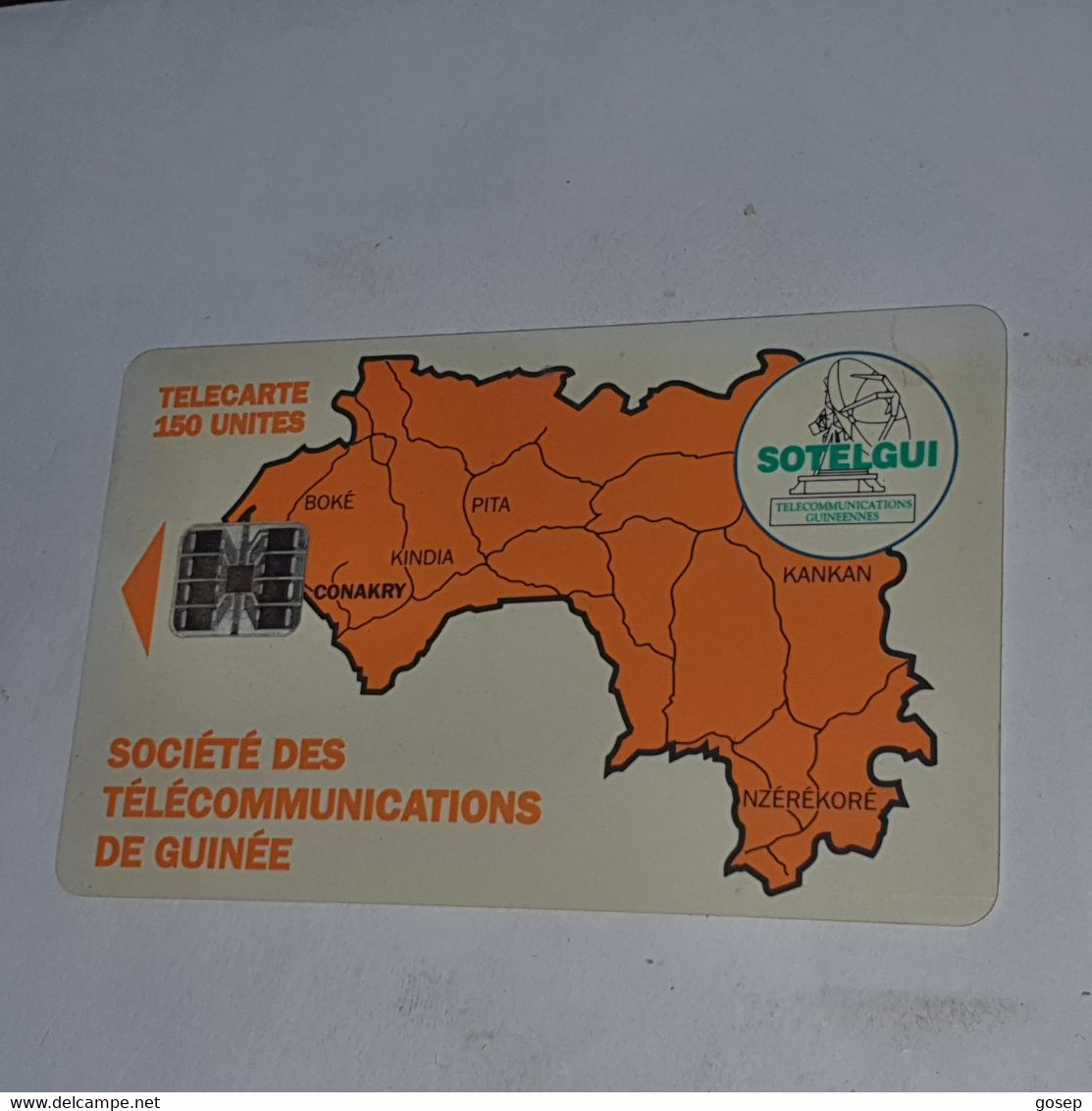 Guinea-(GN-SOT-0006)-MAP OF GUINEA-(5)(150units)(C51148279)-used Card+1card Prepiad/gift Free - Guinea