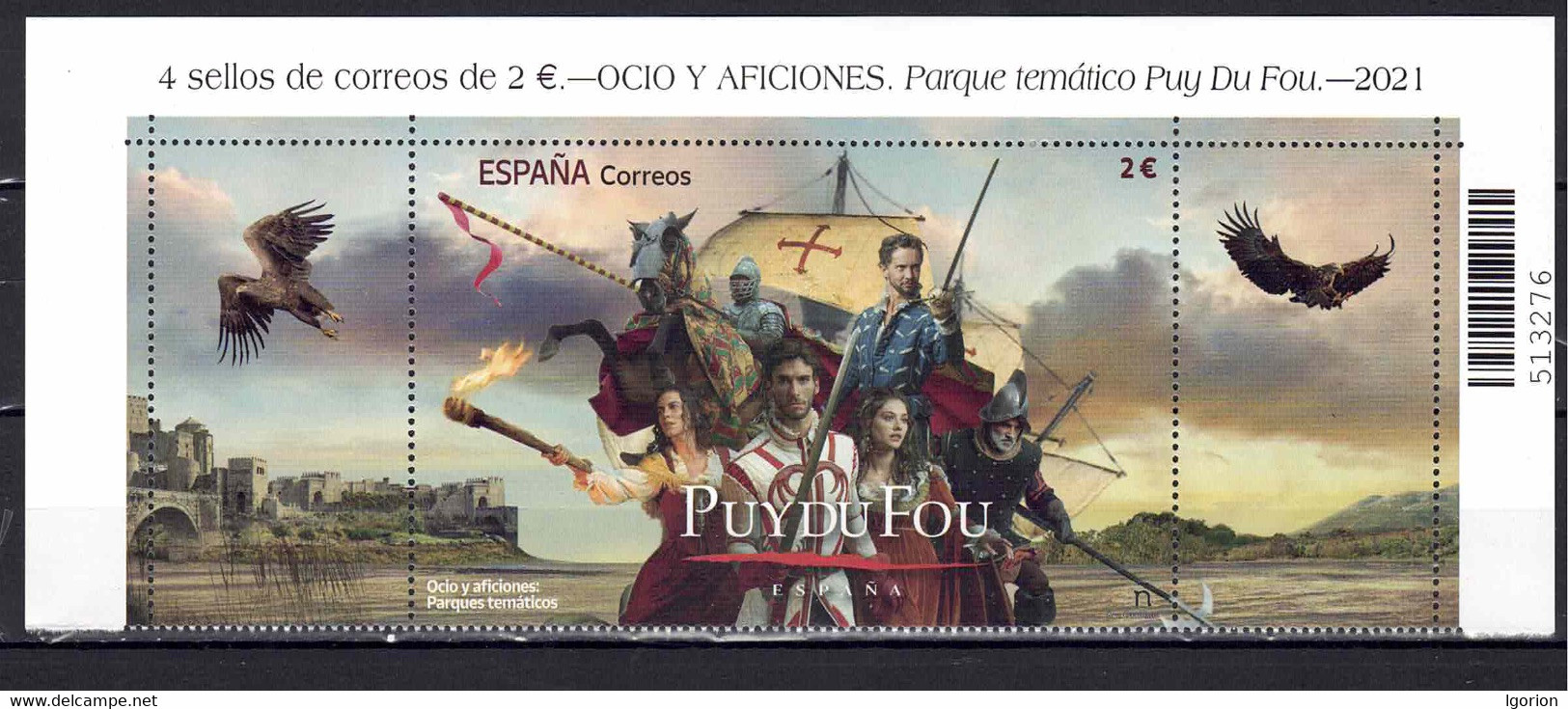 ESPAÑA 2021  ** MNH ED. 5469 PARQUES TEMATICOS. PUY DE FOU - Nuevos