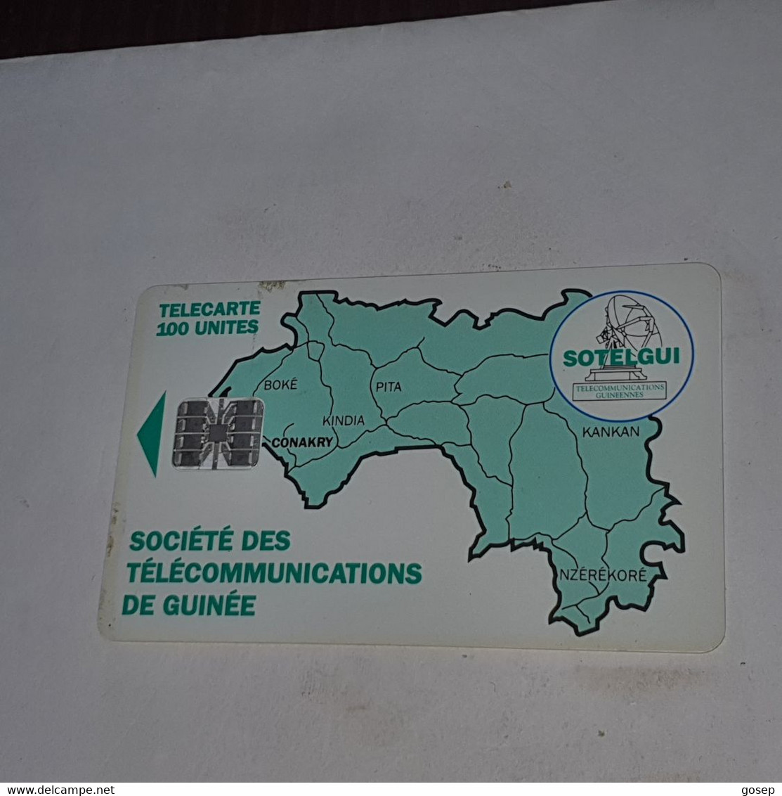 Guinea-(GN-SOT-0008C)-MAP OF GUINEA-(9)(100units)(Not Number Out Side)-used Card+1card Prepiad/gift Free - Guinée