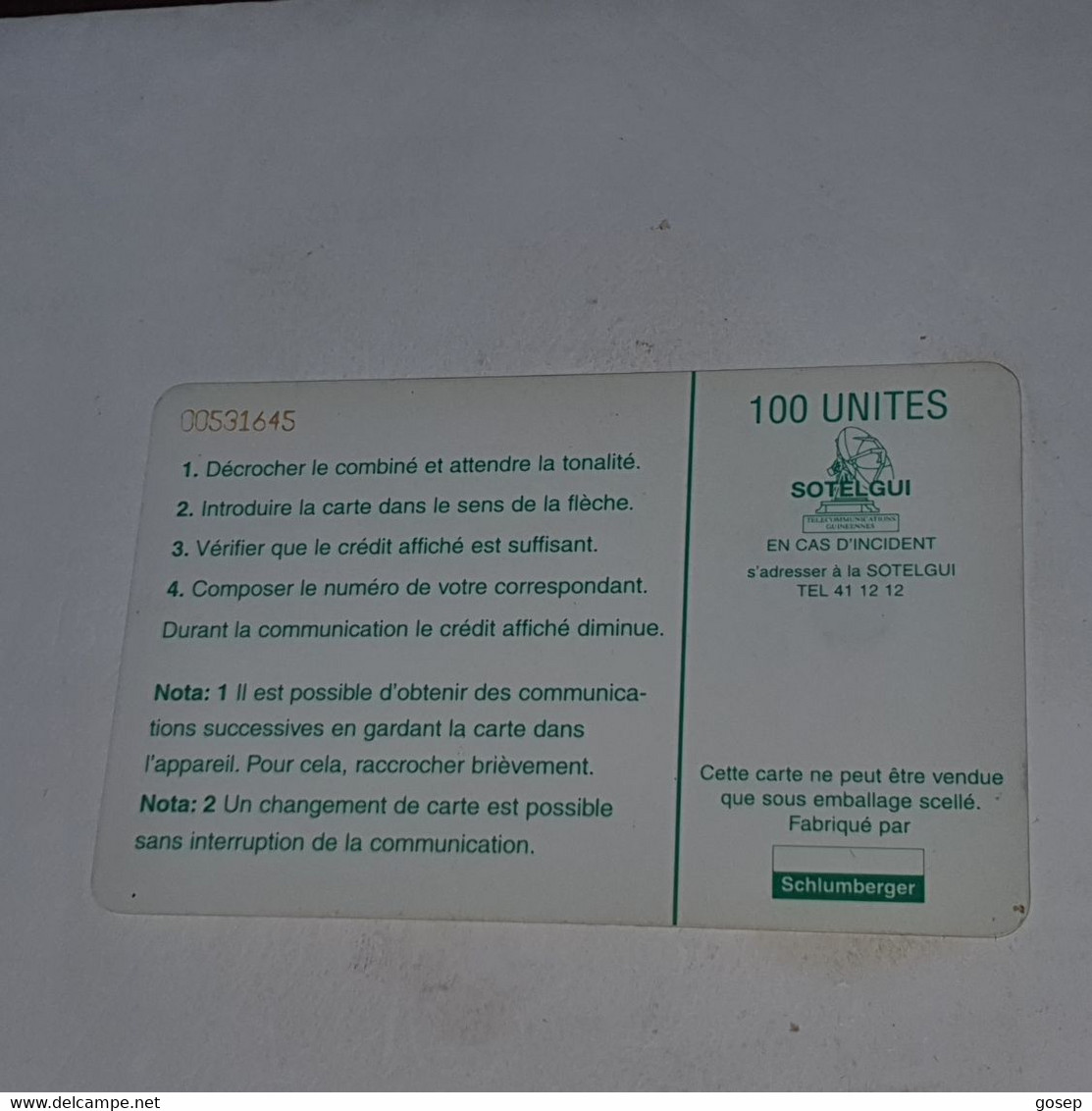 Guinea-(GN-SOT-0011)-waterfall-(10)(100units)(00531645)-used Card+1card Prepiad/gift Free - Guinée