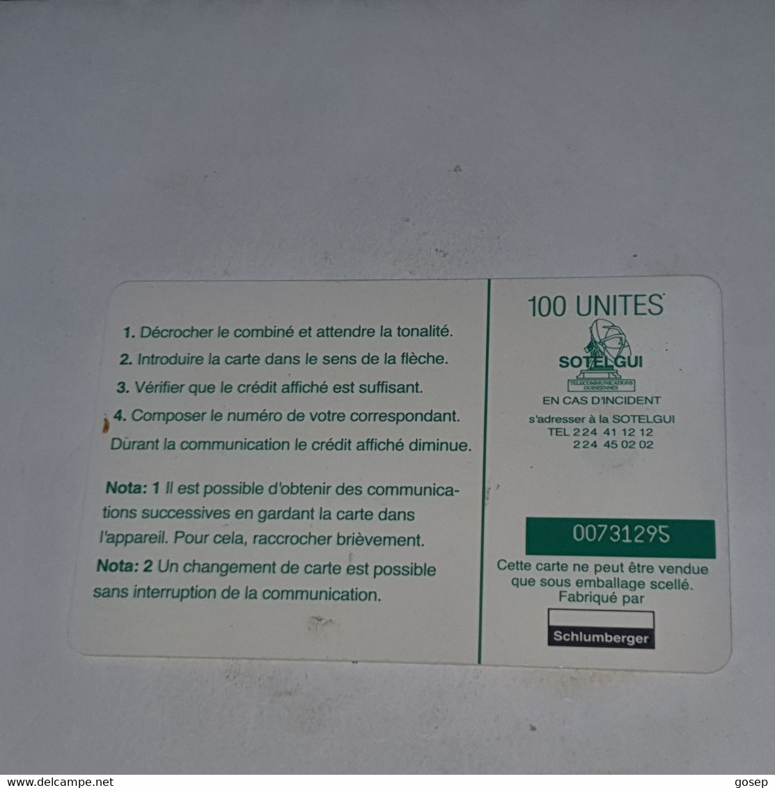 Guinea-(GN-SOT-0014A)-Lefas Et Paniers-(13)(100units)(00731295)-used Card+1card Prepiad/gift Free - Guinea