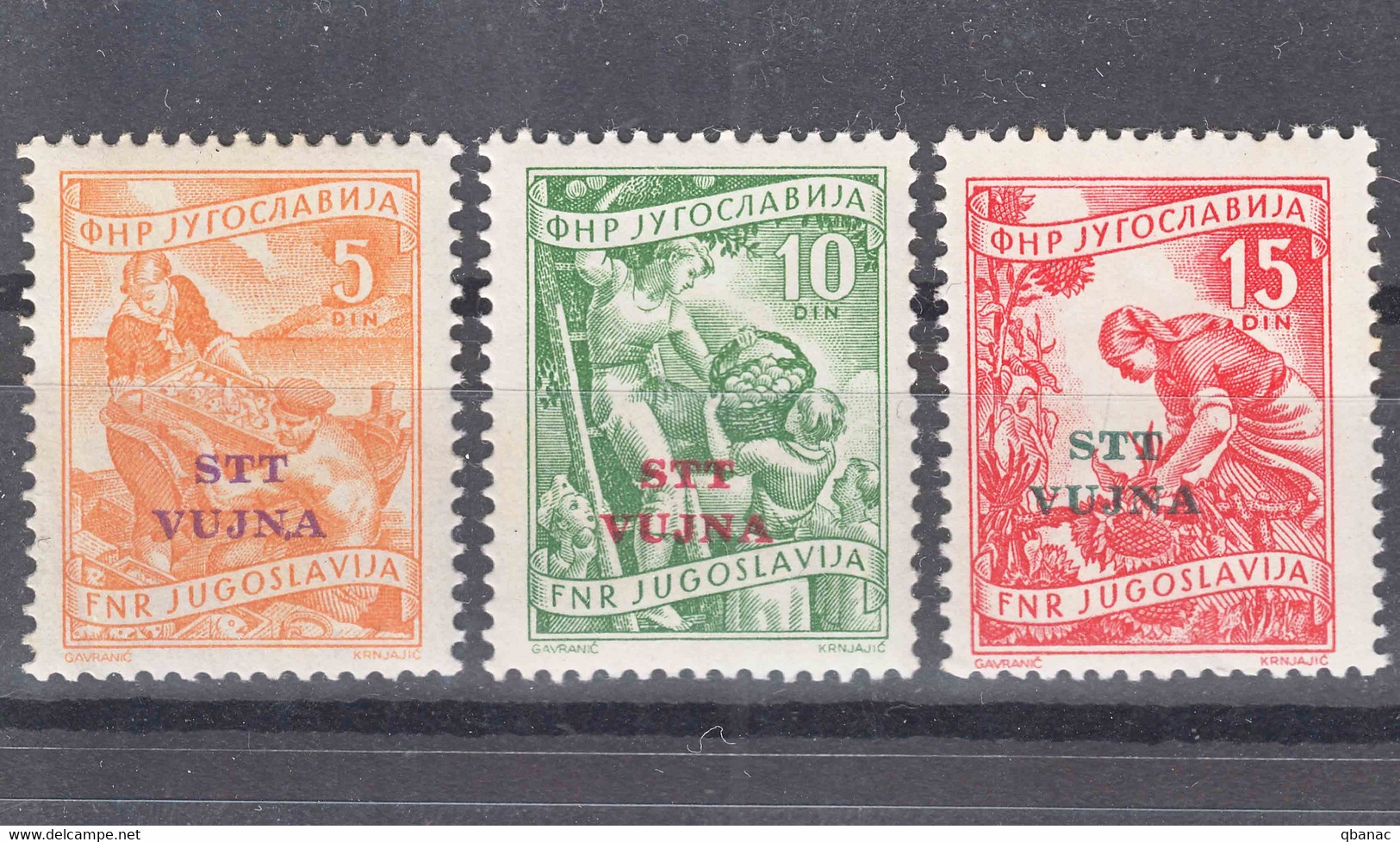 Italy Yugoslavia Trieste Zone B, 1954 Mi#110-112, Sassone#98-100 Mint Never Hinged - Nuovi
