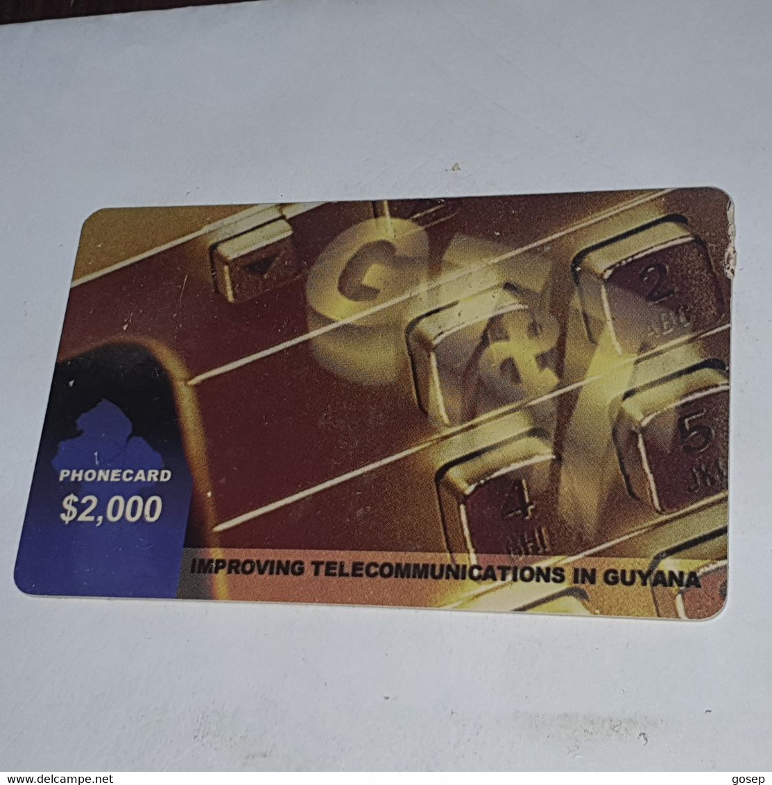 Guyana-(GY-GTT-0003A)improving Telecommunications-(1)($2.000)(6108-2378-0918)-used Card+1card Prepiad/gift Free - Guyane