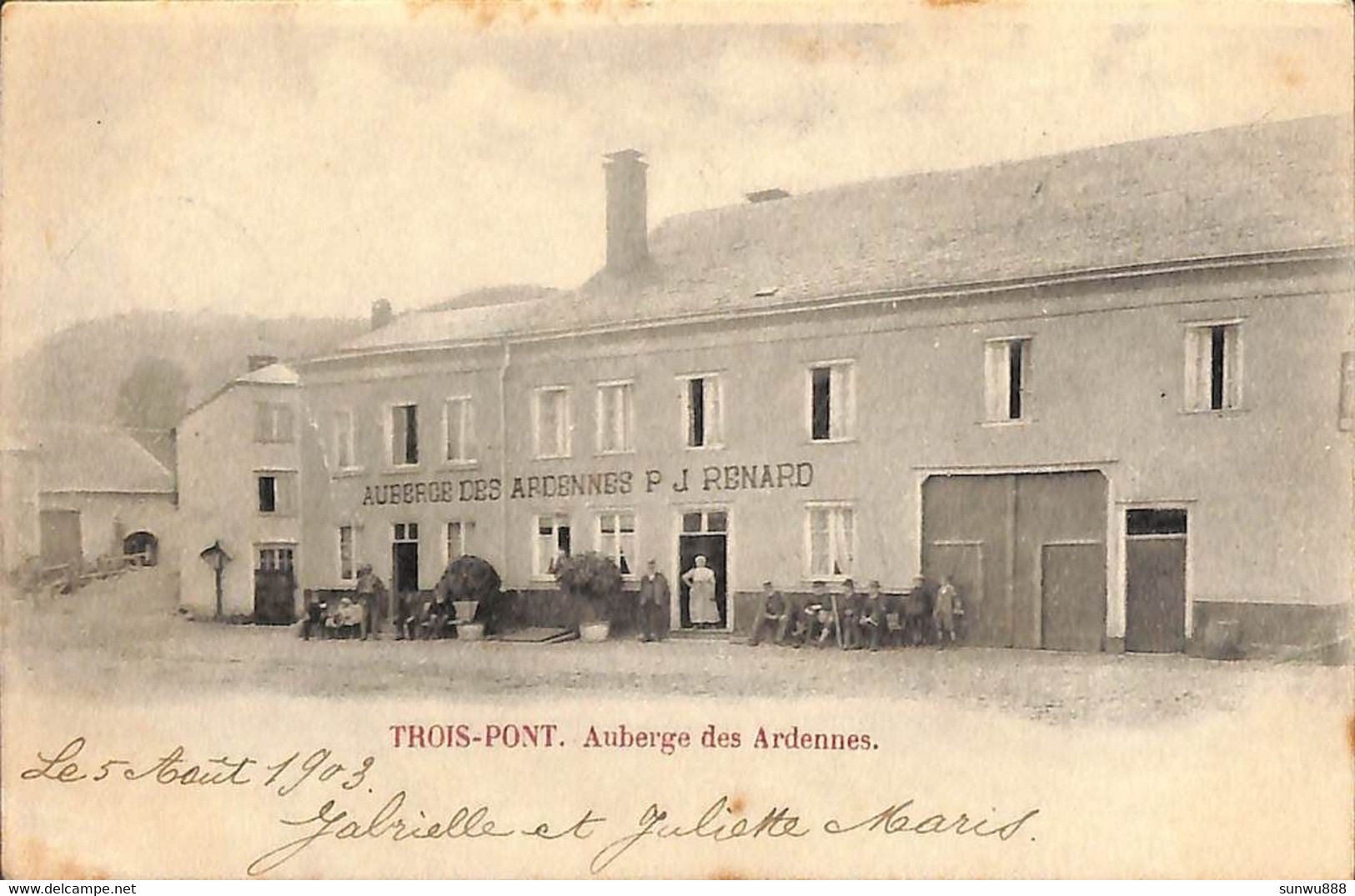 Trois-Pont Trois-Pont - Auberge Des Ardennes (animée P J Renard 1903) - Trois-Ponts