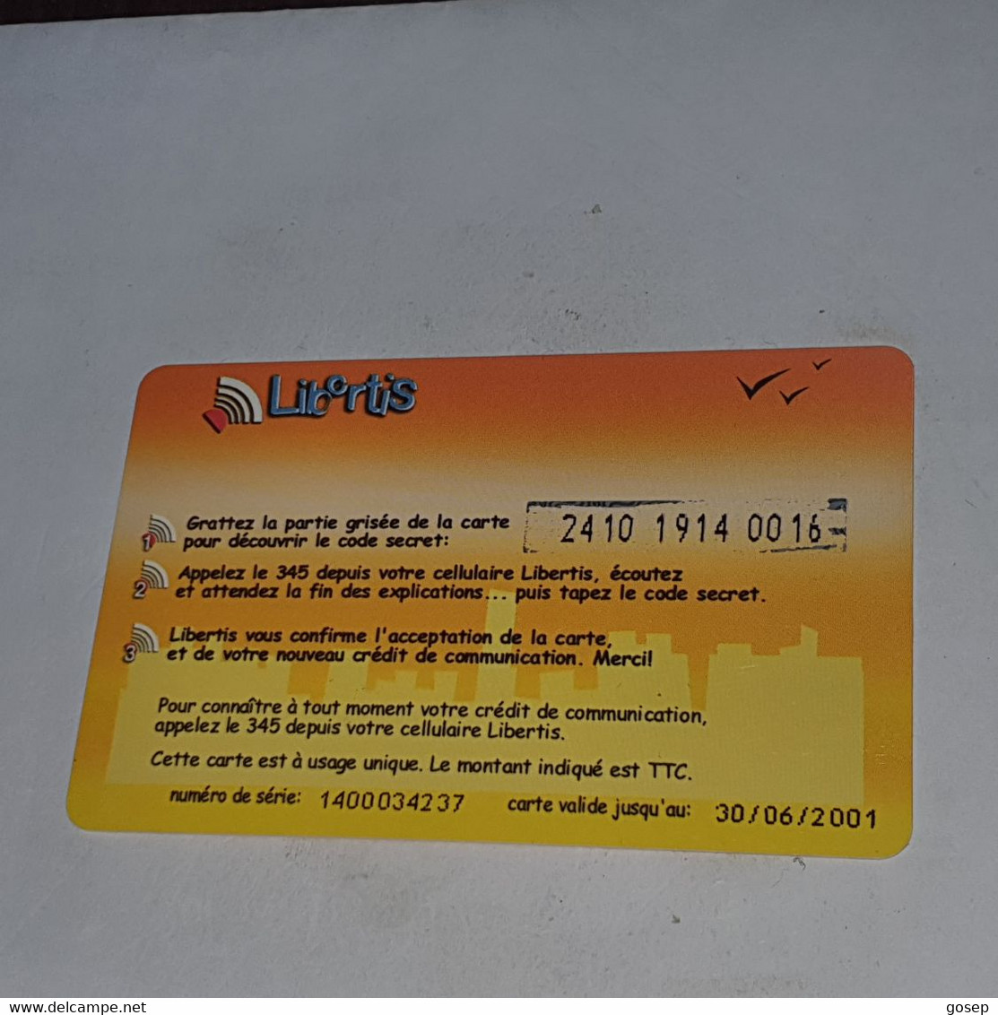 Gabon-(GA-LIB-REF-005A)-memento 333-(1)-(5.000fcfa)-(2410-1914-0016)-used Card+1card Prepiad/gift Free - Gabon