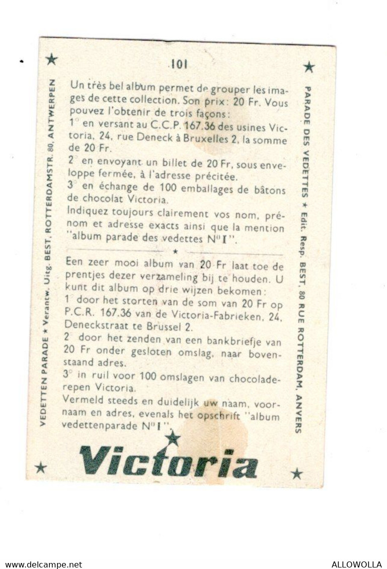 11615" CHOCOLAT VICTORIA -PARADE DES VEDETTES-PATRICK SERCU-101" - Victoria
