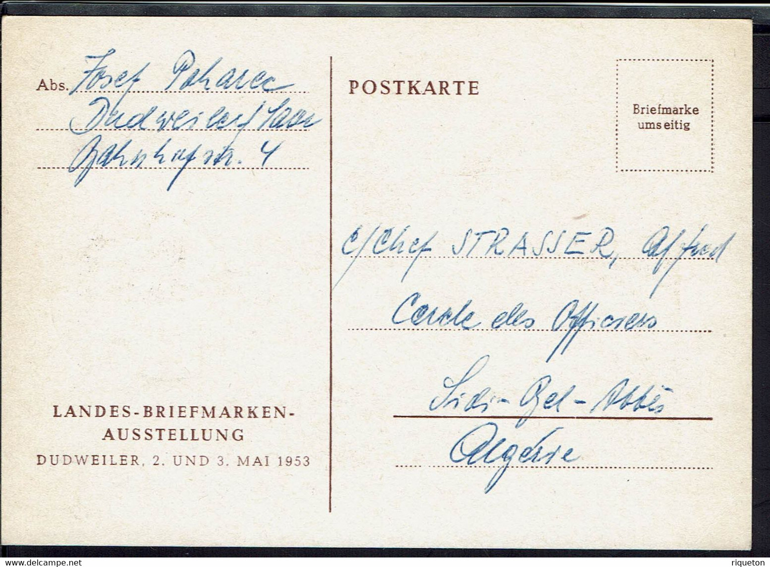 Sarre - Carte Maximum Croix Rouge Henri Dunant "in Der Kirche Von Solférino Am 24-6-1859" Cachet Dudweiler 3 Mai 1953 - - Tarjetas – Máxima