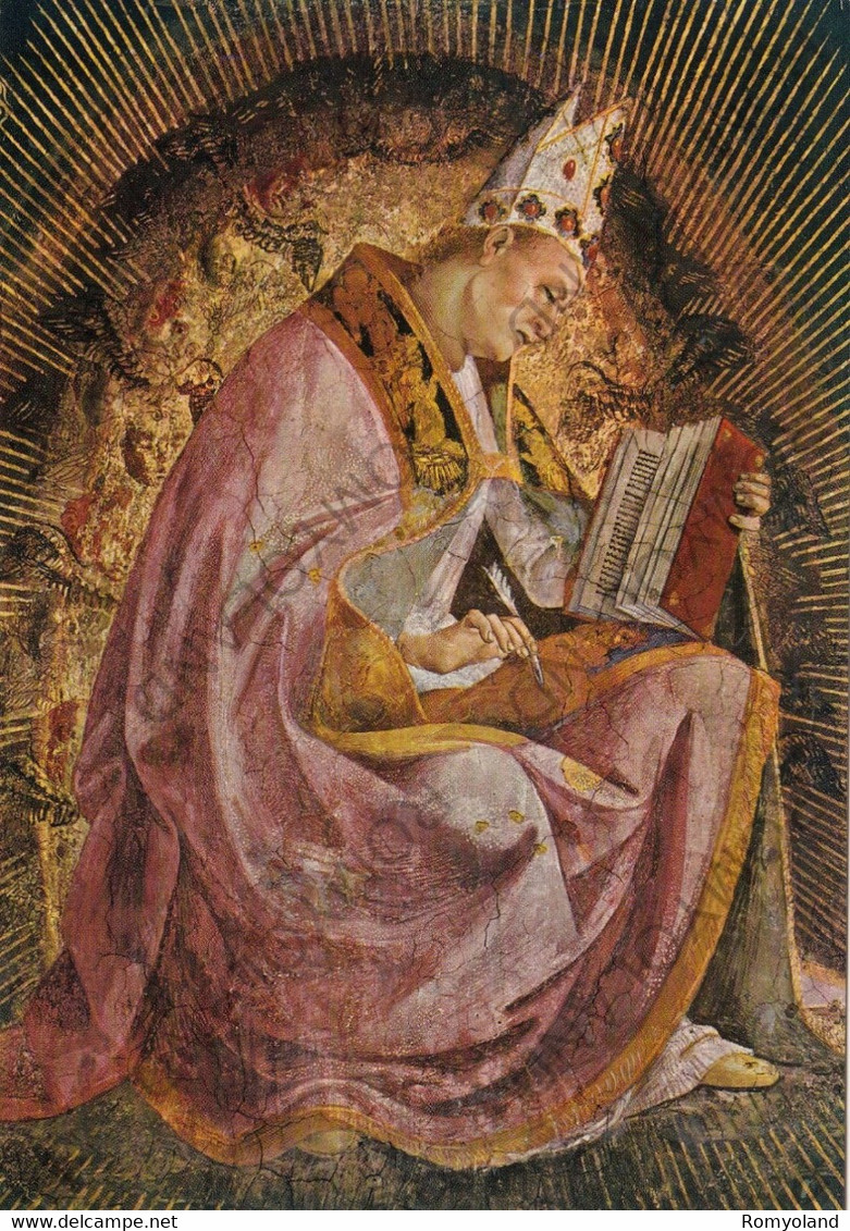 CARTOLINA  LORETO,MARCHE,L.SIGNORELLI (1491-1496)SAGRESTIA DI S.GIOVANNI-S AMBROGIO DOTTORE DELLA CHIESA,NON VIAGGIATA - Ancona