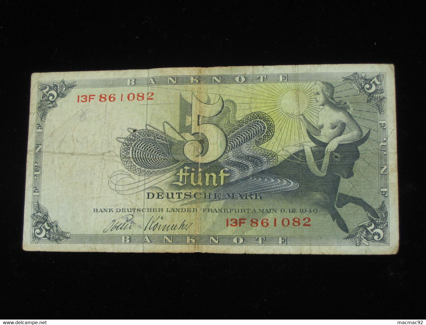 Rare Billet De 5 Funf Mark 1948 DEUTSCHE MARK   **** ACHAT IMMEDIAT *** - 5 Mark