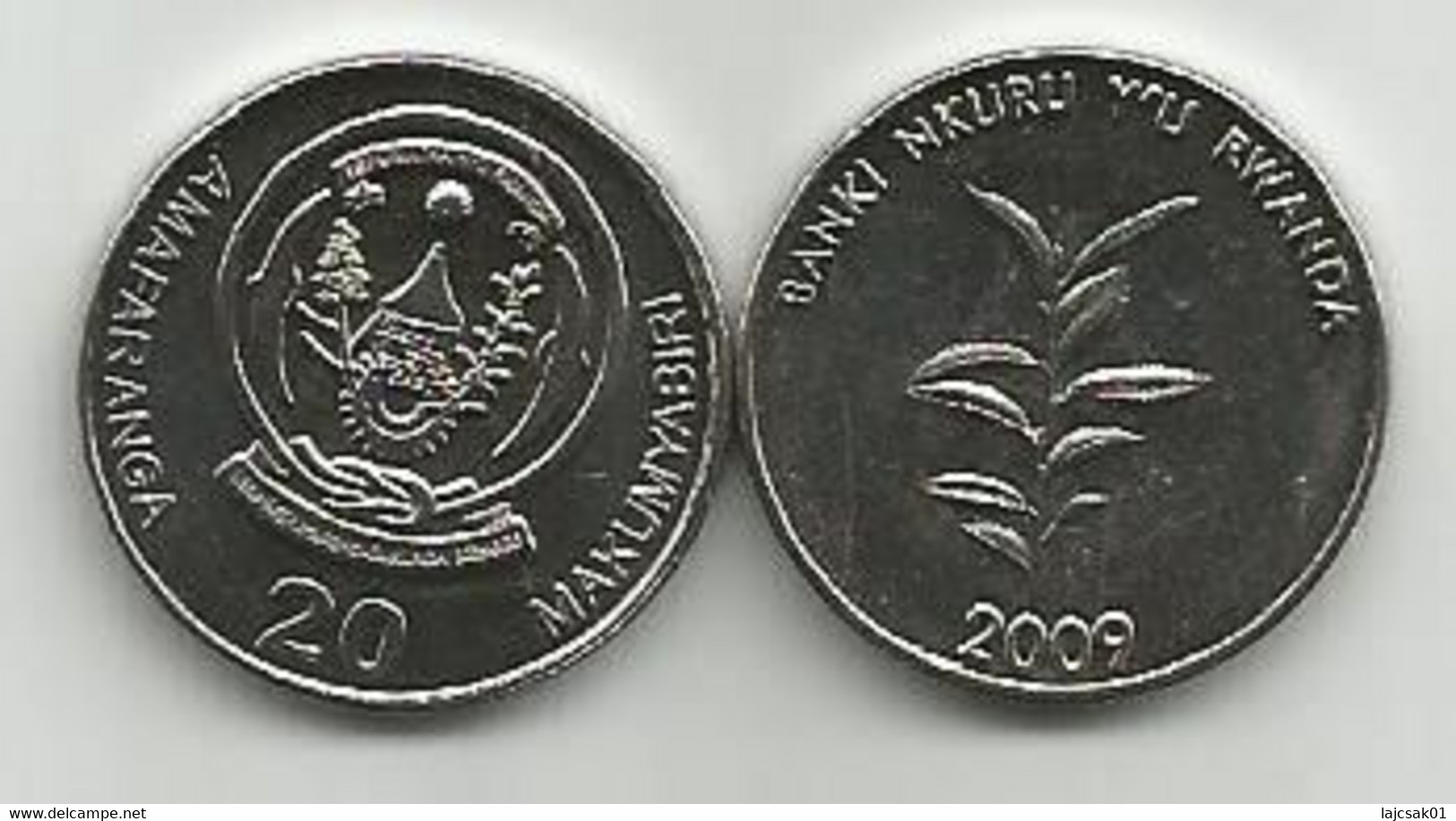 Rwanda 20 Francs 2009. High Grade - Rwanda