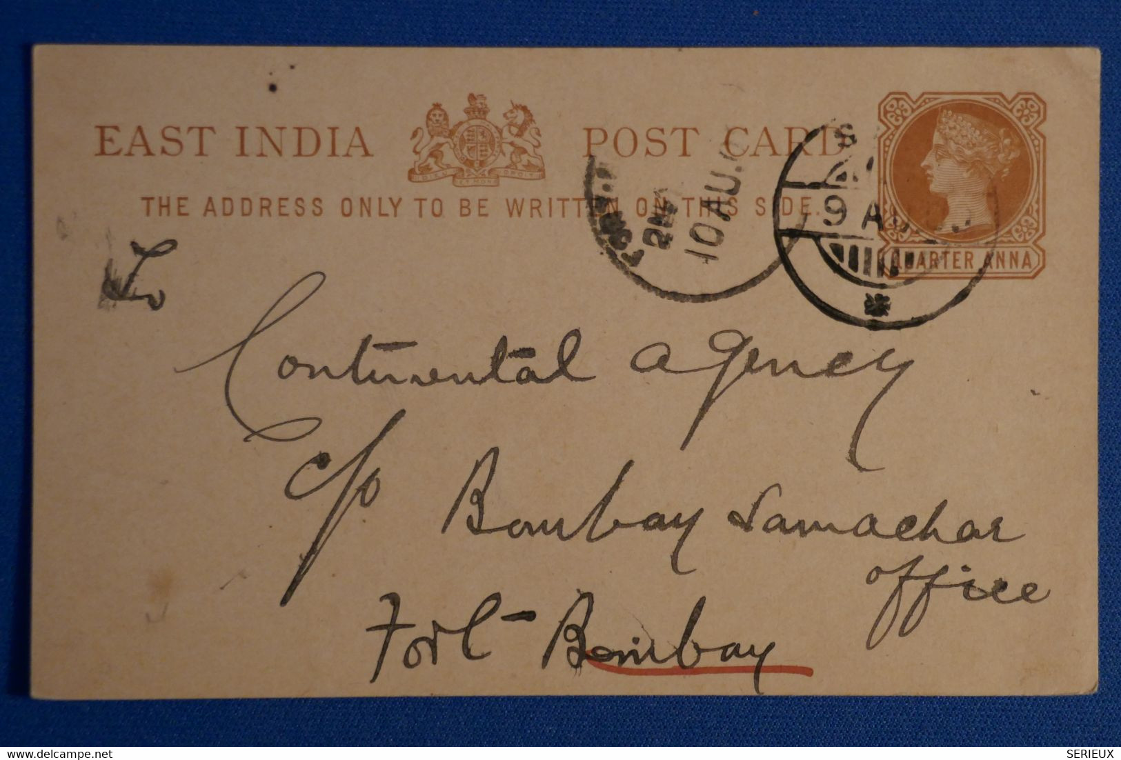 N20 INDE BELLE CARTE 1900 BOMBAY  + AFFRANCHISSEMENT INTERESSANT - 1882-1901 Empire