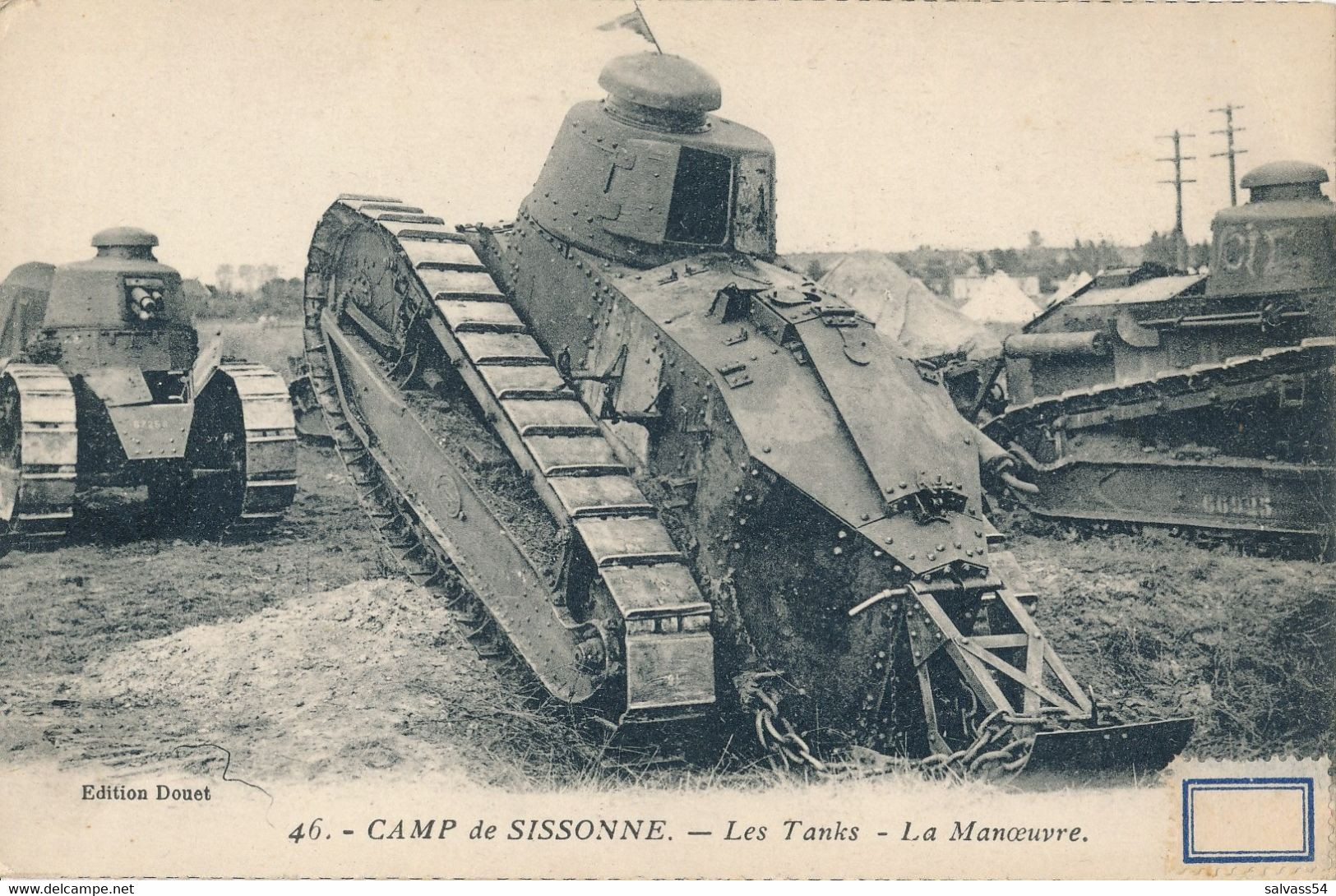 CPA - Militaria - CAMP DE SISSONNE - Les Tanks - La Manoeuvre - RENAULT FT17 (BP) - Equipment