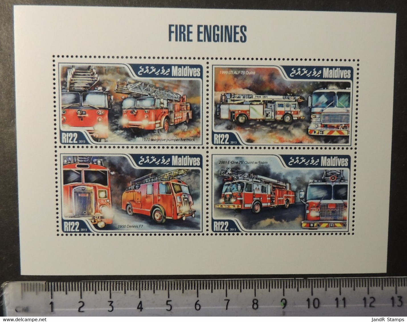 Maldives 2013 Fire Engines M/sheet Mnh - Maldives (1965-...)