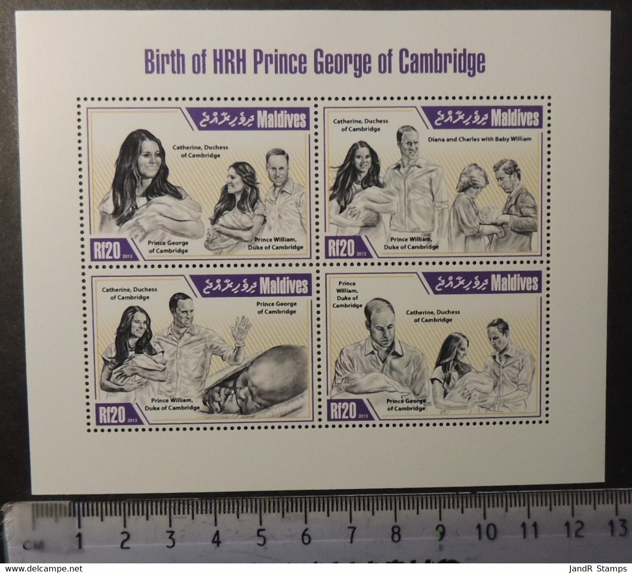 Maldives 2013 Birth Of Prince George William And Kate Royalty M/sheet Mnh - Maldives (1965-...)