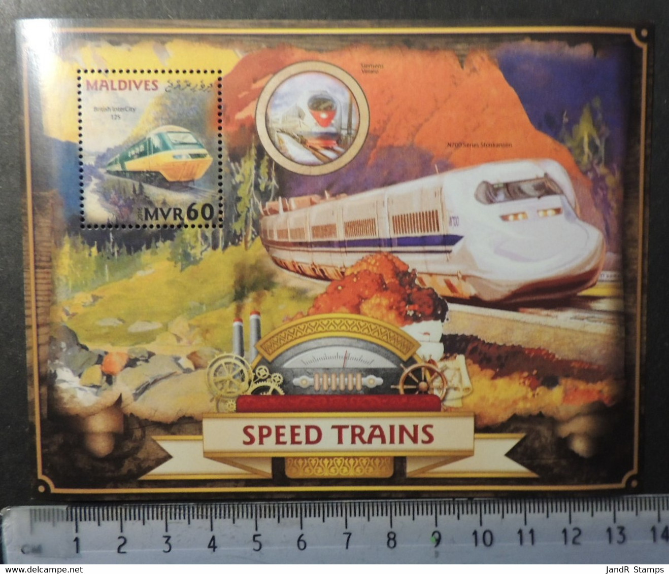 Maldives 2016 Speed Trains Railways Transport Souvenir Sheet Mnh - Maldives (1965-...)