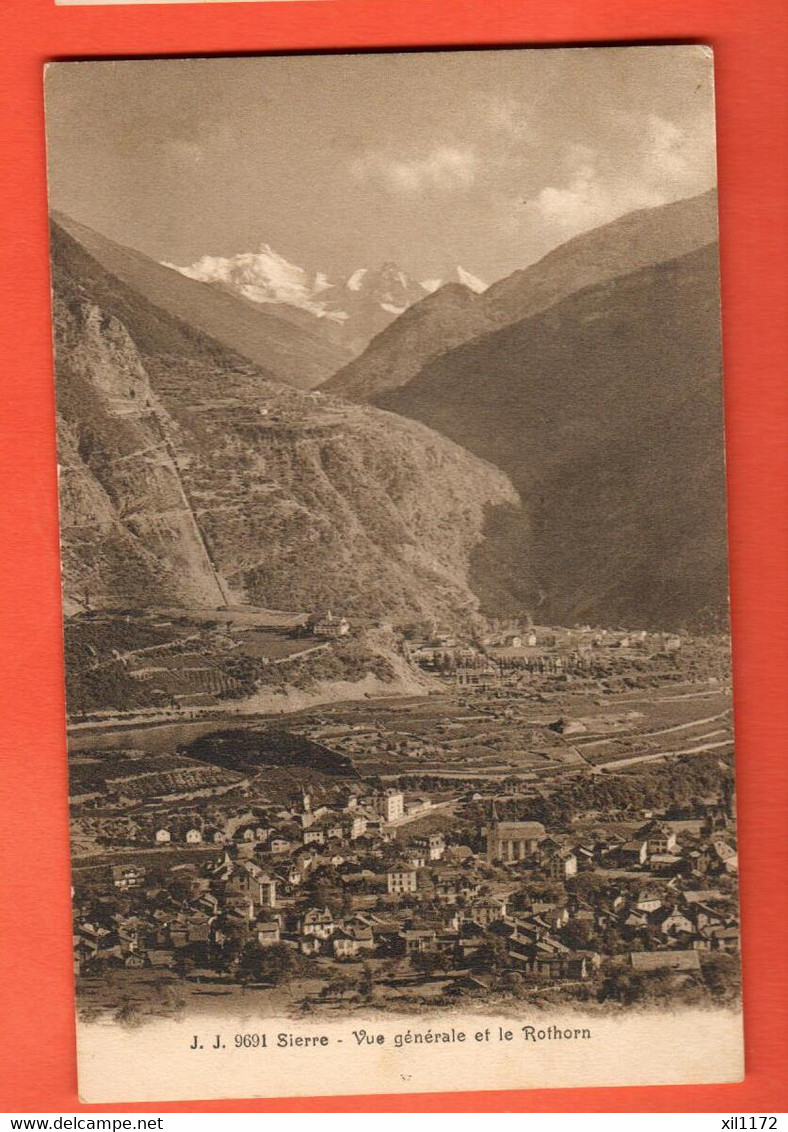 ZMA-09  Sierre  Vue Générale Et Le Rothorn. Circulé 1915 Avec Timbre Fils De Tell. Jullien 9691 - Sierre