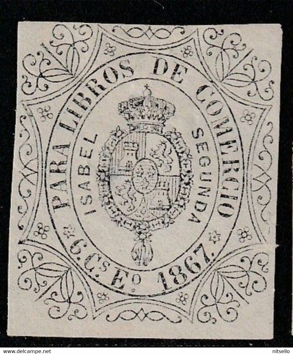 LOTE 1891 F  // (C055)  ESPAÑA 1867 *MH  LIBROS DE COMERCIO - Revenue Stamps
