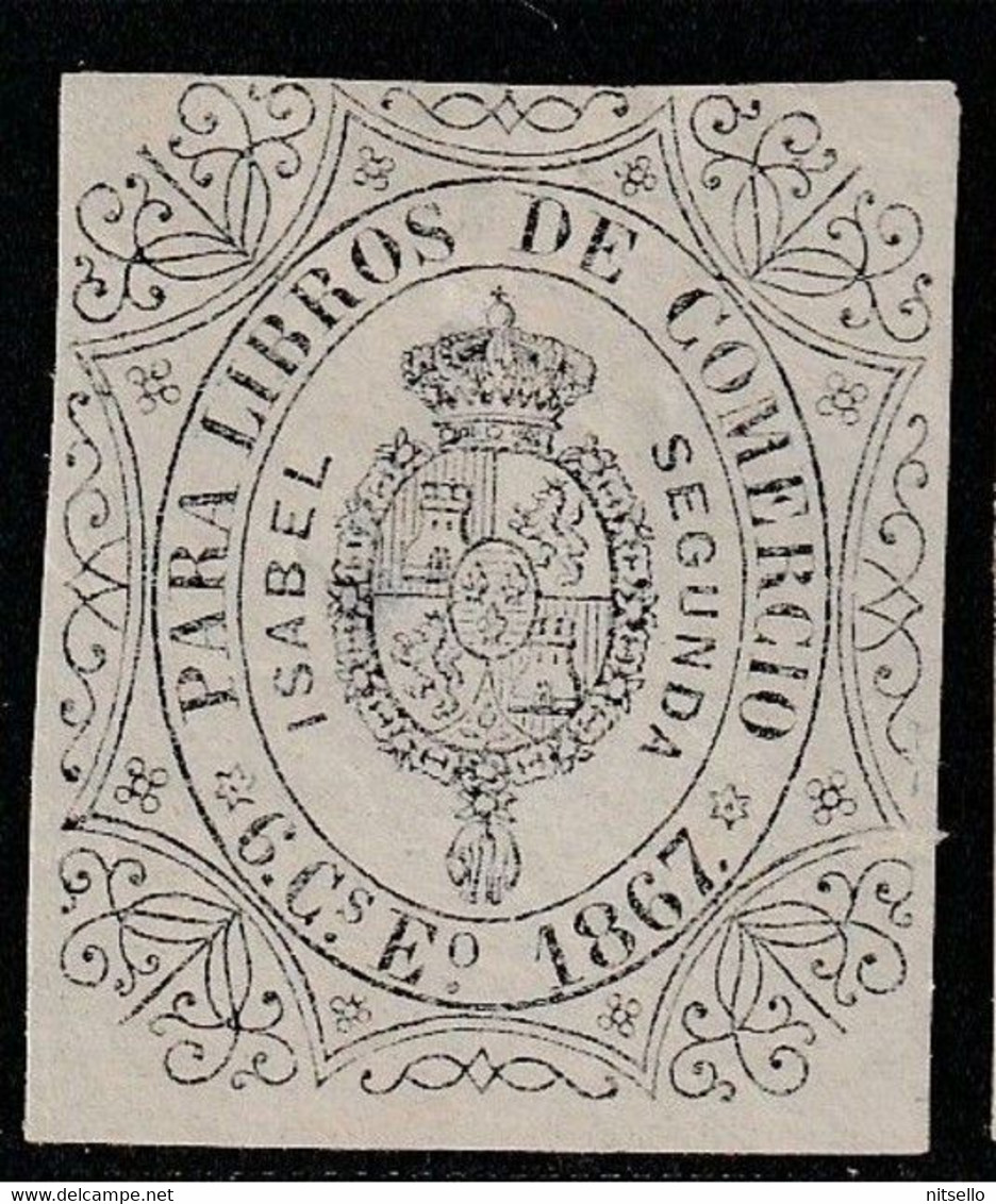 LOTE 1891 F  // (C055)  ESPAÑA 1867 *MH  LIBROS DE COMERCIO - Steuermarken