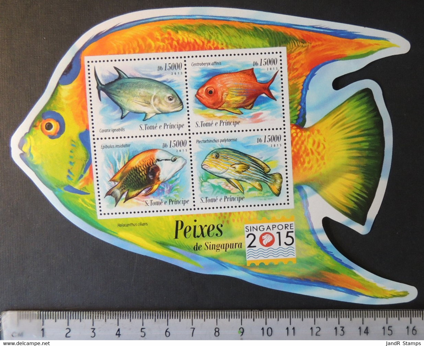 St Thomas 2015 Fish Singapore Stamp Exhibition M/sheet Mnh - Feuilles Complètes Et Multiples
