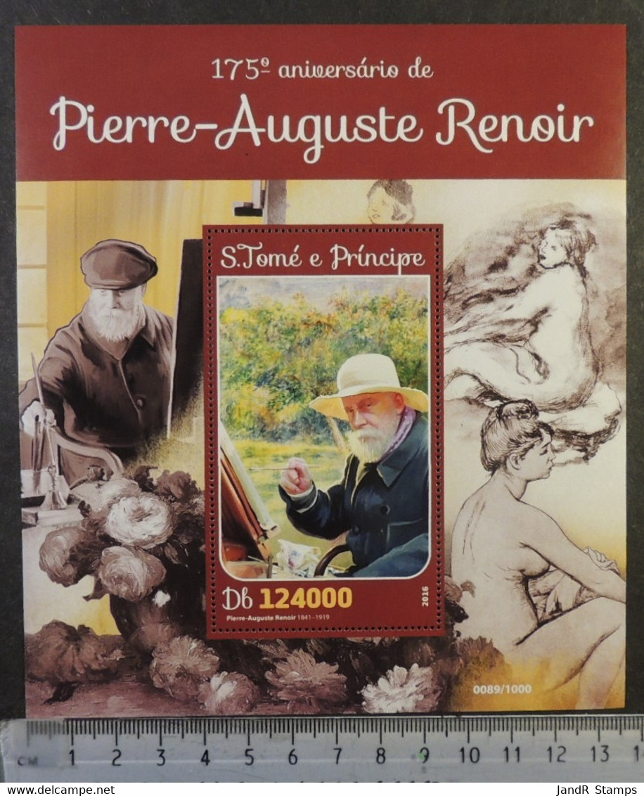 St Thomas 2016 Art Pierre-auguste Renoir Paintings Fruit Nudes Women S/sheet Mnh - Full Sheets & Multiples