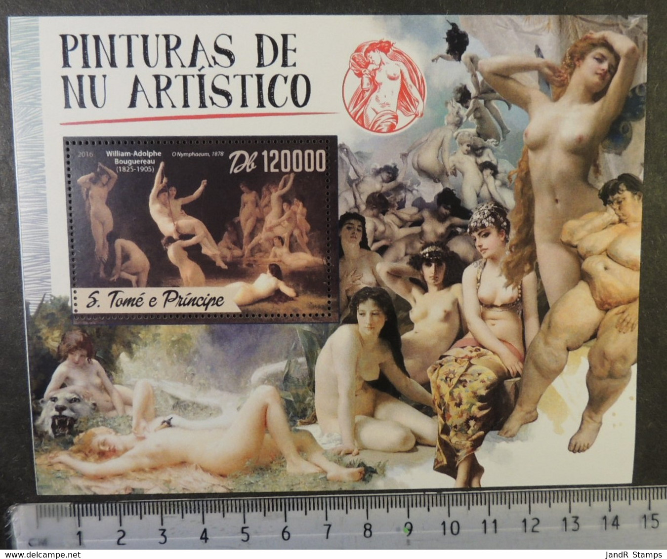 St Thomas 2016 Art Nudes Paintings Bouguereau Women M/sheet Mnh - Ganze Bögen