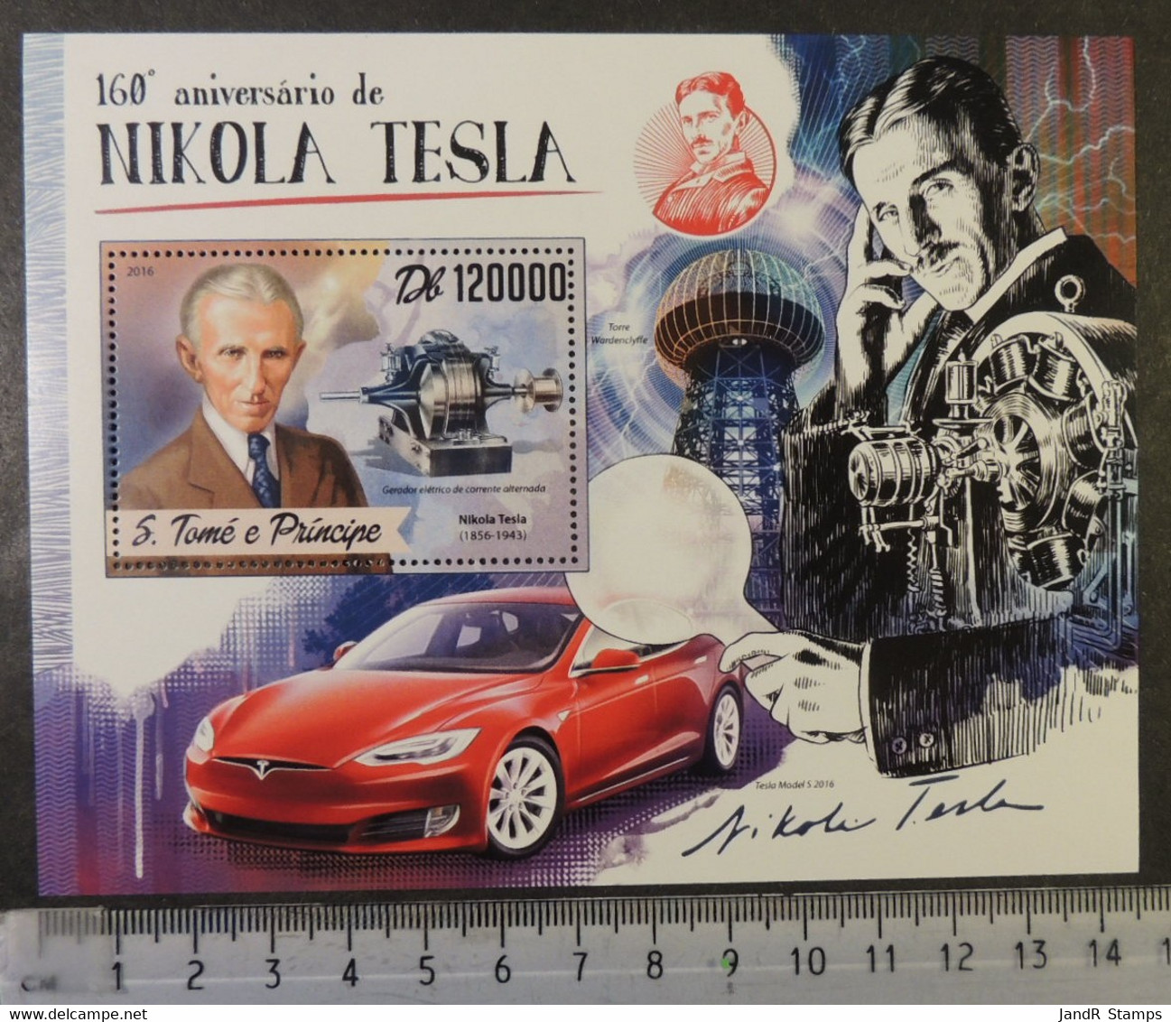 St Thomas 2016 Nikola Tesla Cars Inventor Electricity S/sheet Mnh - Full Sheets & Multiples