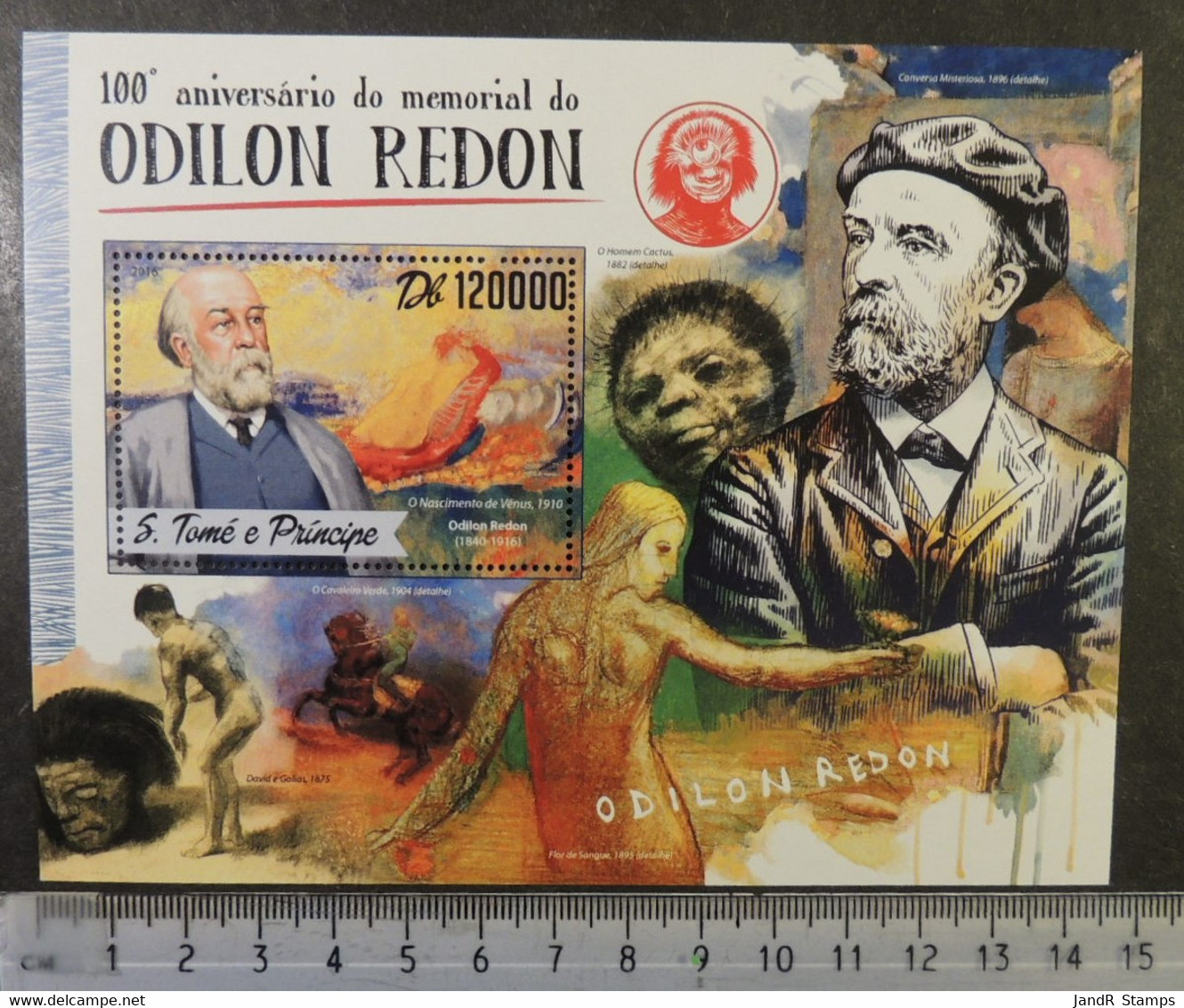 St Thomas 2016 Art Odilon Redon S/sheet Mnh - Feuilles Complètes Et Multiples