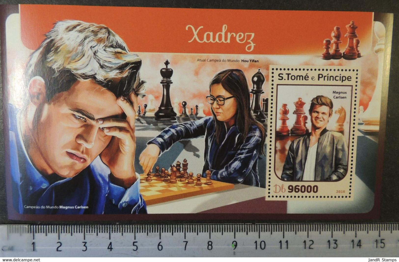 St Thomas 2016 Chess Hou Yifan Magnus Carlsen S/sheet Mnh - Full Sheets & Multiples