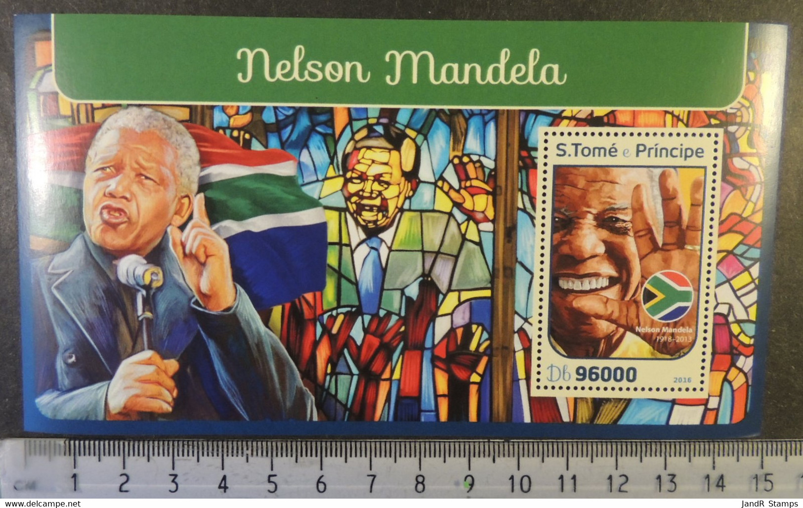 St Thomas 2016 Nelson Mandela Flags Stained Glass S/sheet Mnh - Full Sheets & Multiples