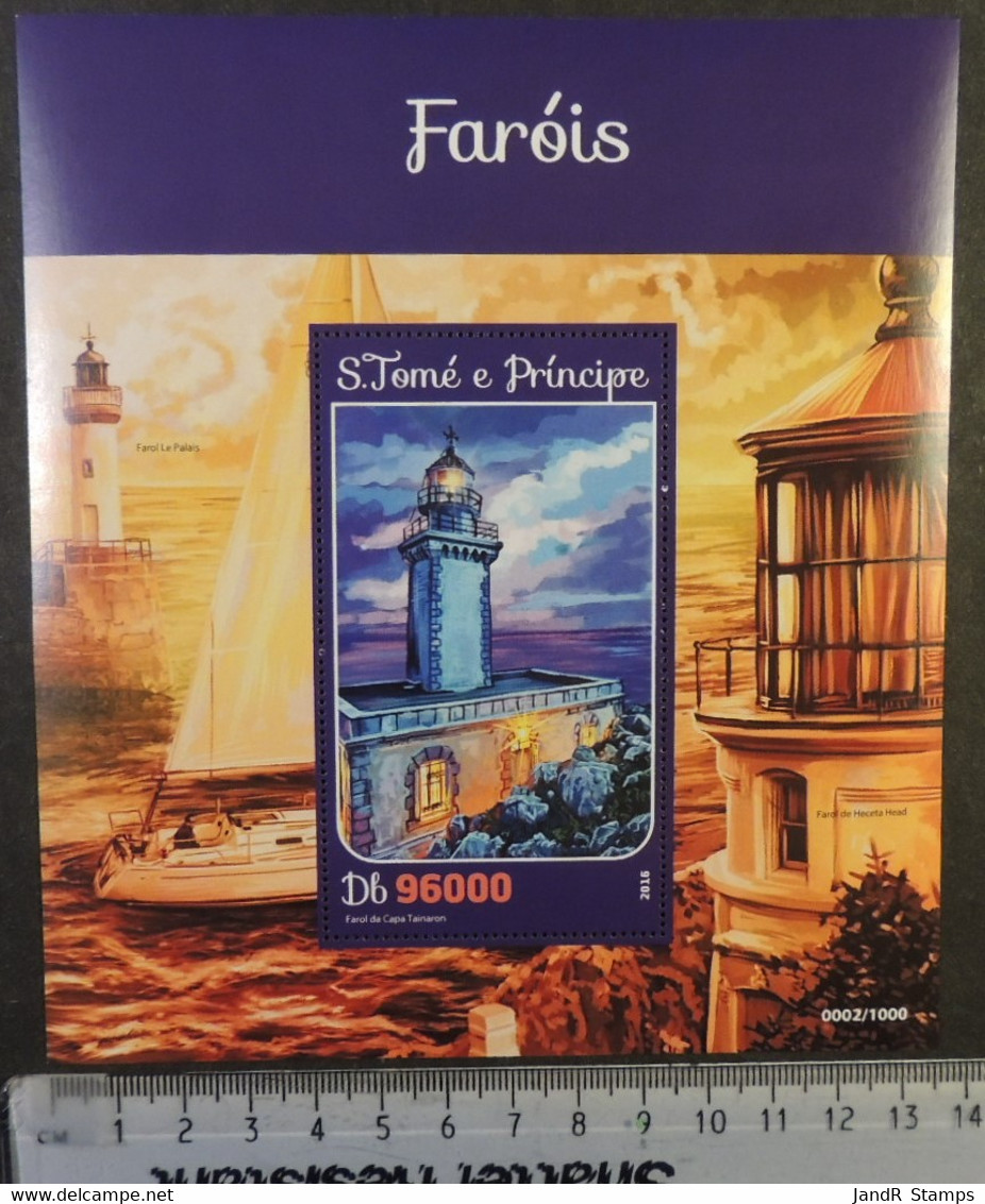 St Thomas 2016 Lighthouses Capa Tainaron S/sheet Mnh - Full Sheets & Multiples