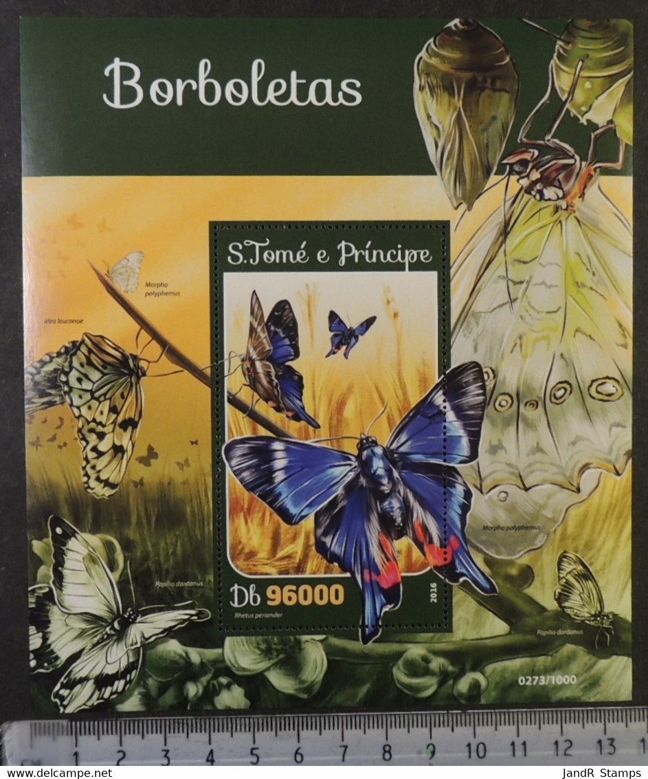 St Thomas 2016 Butterflies Insects S/sheet Mnh - Full Sheets & Multiples