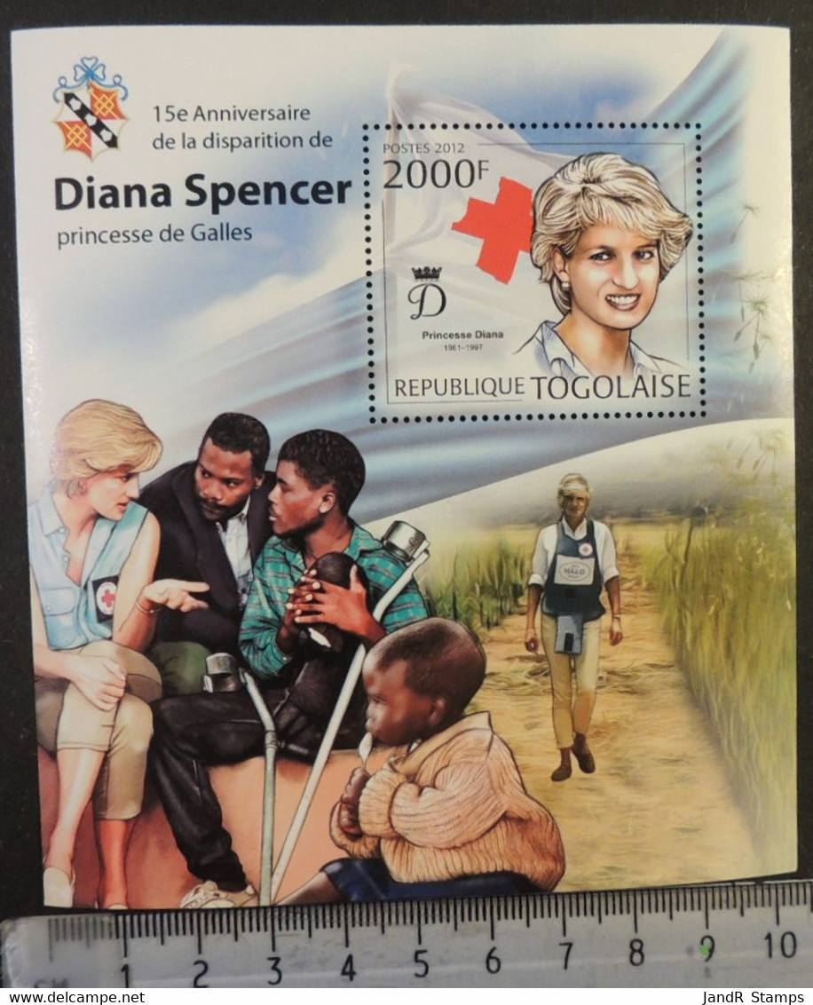 Togo 2012 Diana Spencer Royalty Children Red Cross Disability S/sheet Mnh - Togo (1960-...)