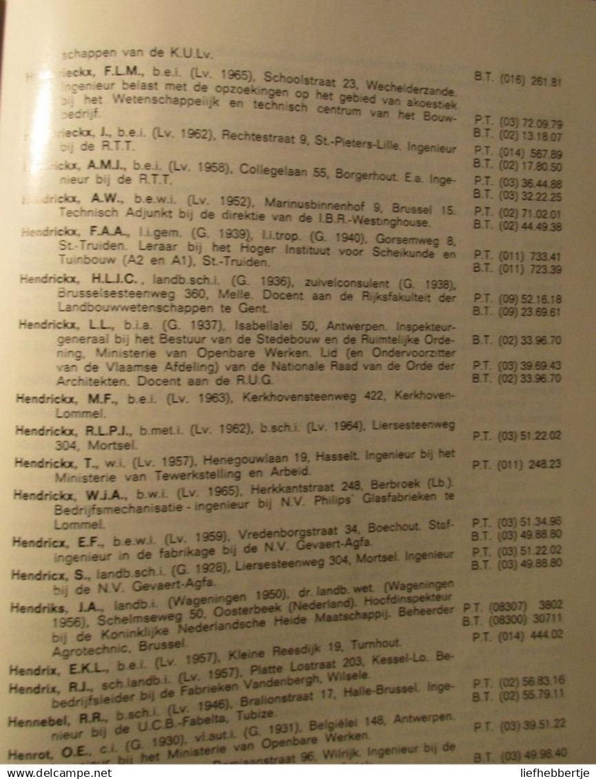 Koninklijke Vlaamse Ingenieursvereniging - Ledenlijst 1966 - Jaarboek Annuaire - Vecchi