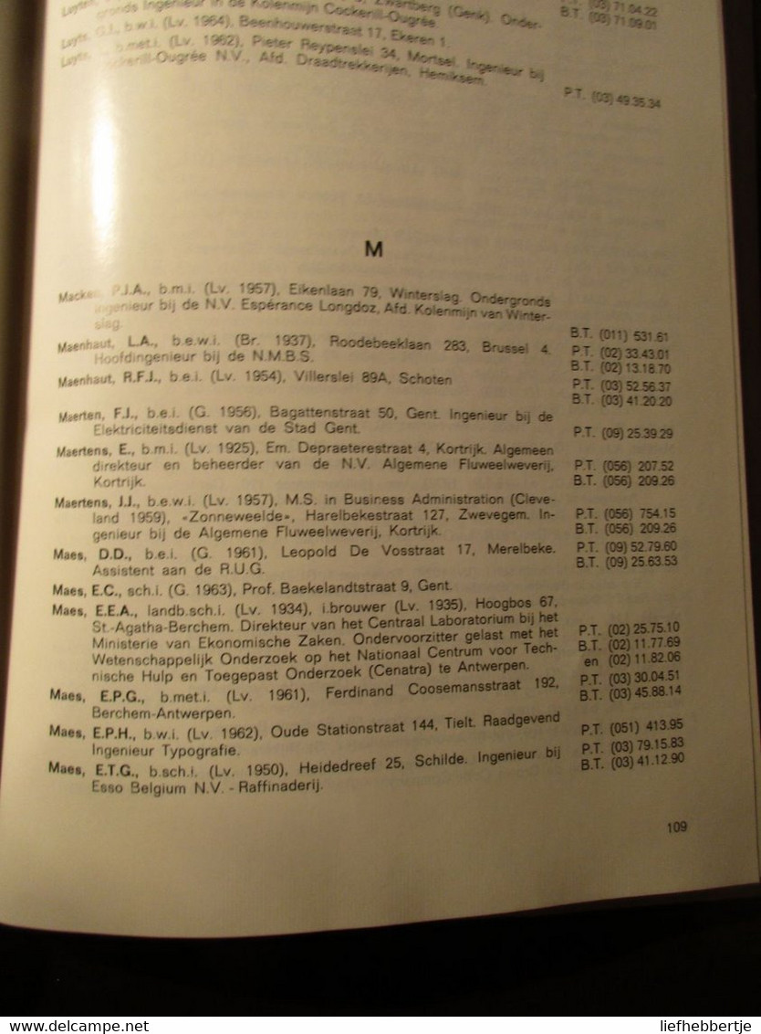 Koninklijke Vlaamse Ingenieursvereniging - Ledenlijst 1965 - Jaarboek Annuaire - Anciens
