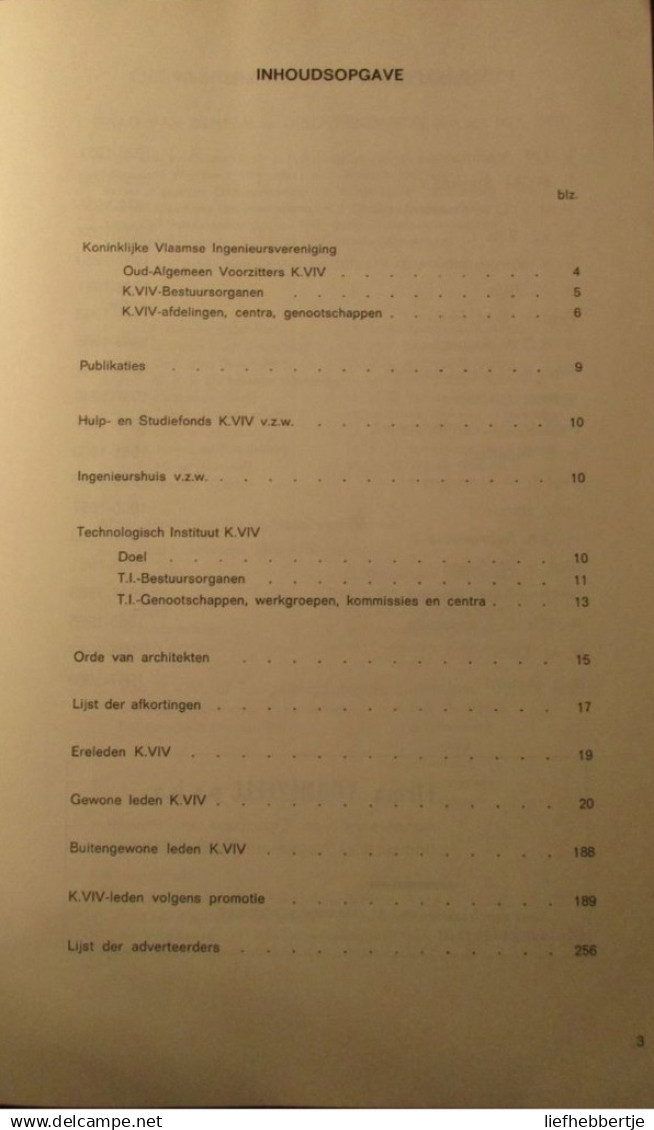 Koninklijke Vlaamse Ingenieursvereniging - Ledenlijst 1969 - Jaarboek Annuaire - Anciens