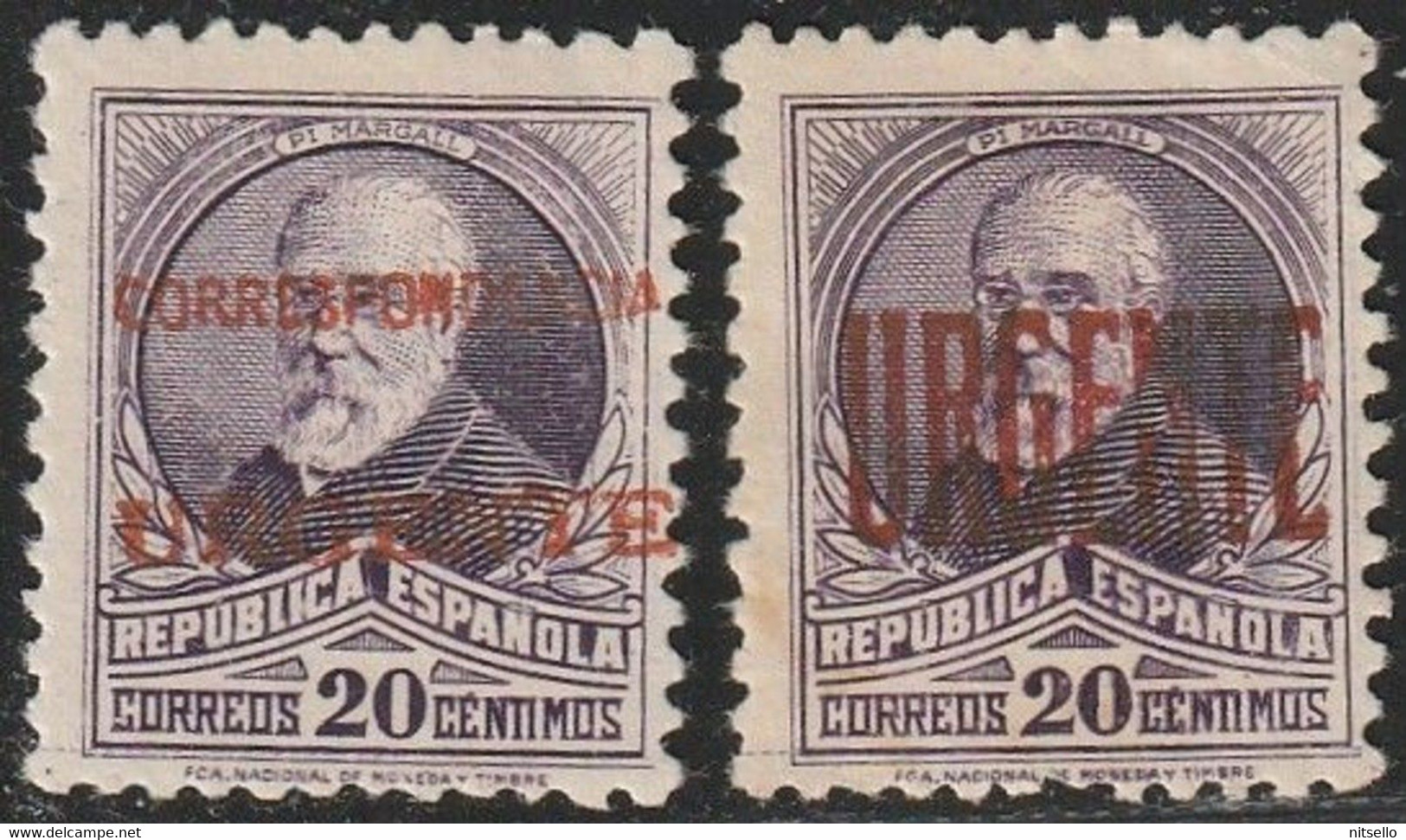 LOTE 2112B // (C110)  ESPAÑA 1936   EDIFIL:  E.L.P. BURGOS 45, 47 *MH - Emissions Nationalistes