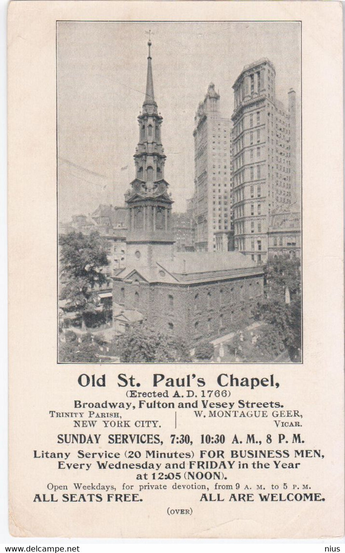 USA United States, Old St. Paul's Chapel, Broadway, Fulton And Vesey Streets - Broadway