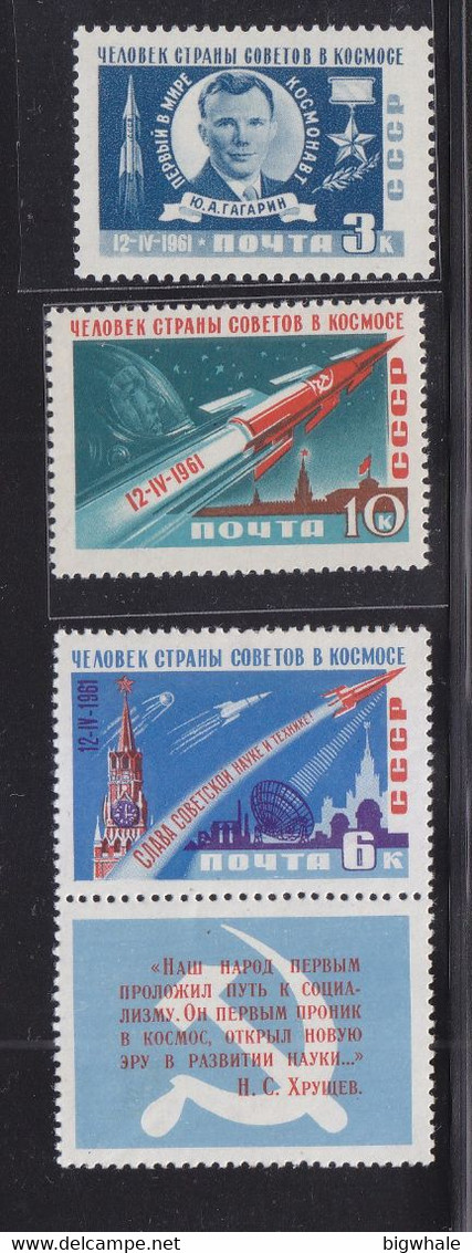 USSR 1961 Rocket Satellite Astronaut MNH 3V - Sonstige & Ohne Zuordnung