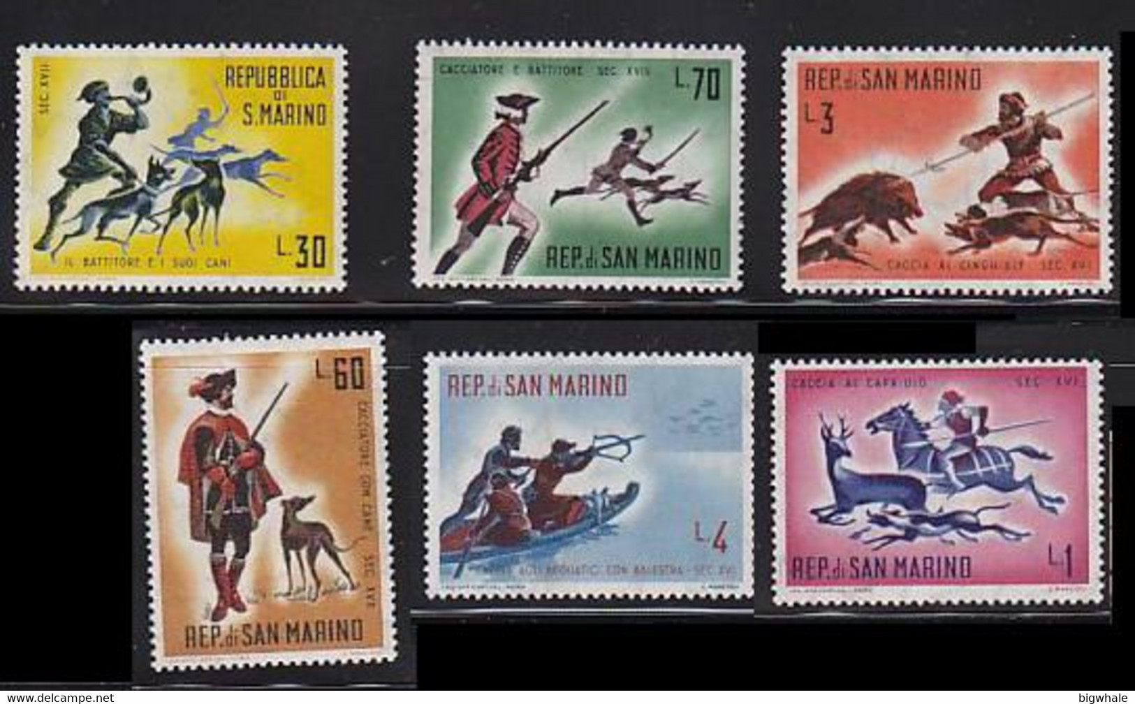 San Marino 1961 Hunting Dog Chien MNH 6V - Autres & Non Classés