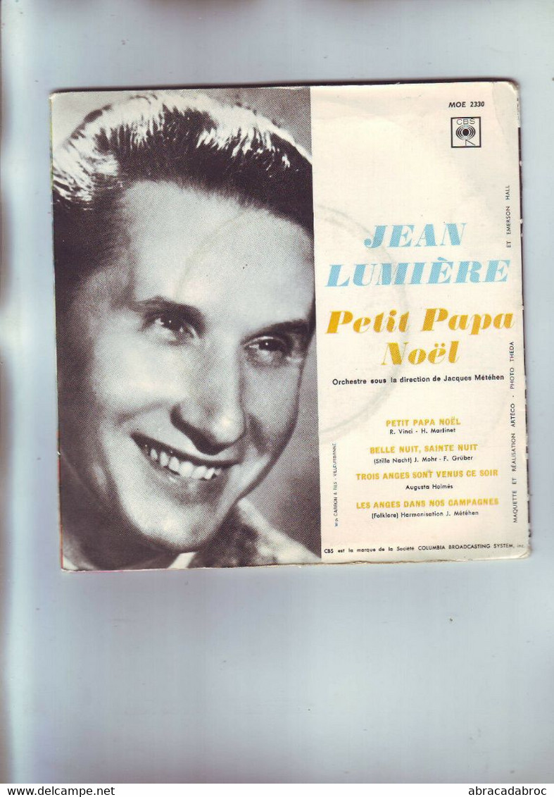 Disque 45 Tours Jean Lumiere - Petit Papa Noel -- 4 Titres - Kerstmuziek