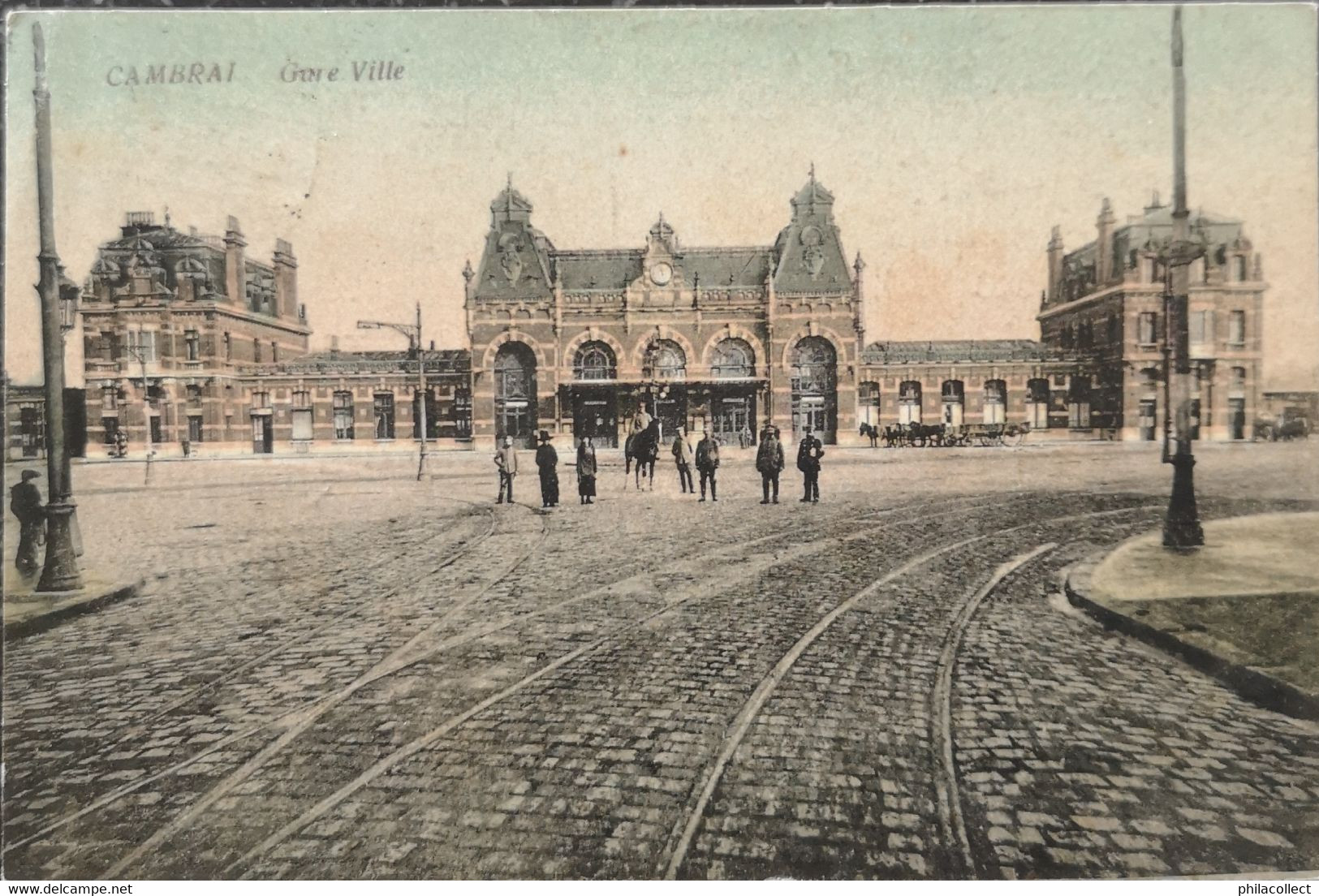 Cambrai (59) Gare Ville (color) Feldpost 1915 - Cambrai