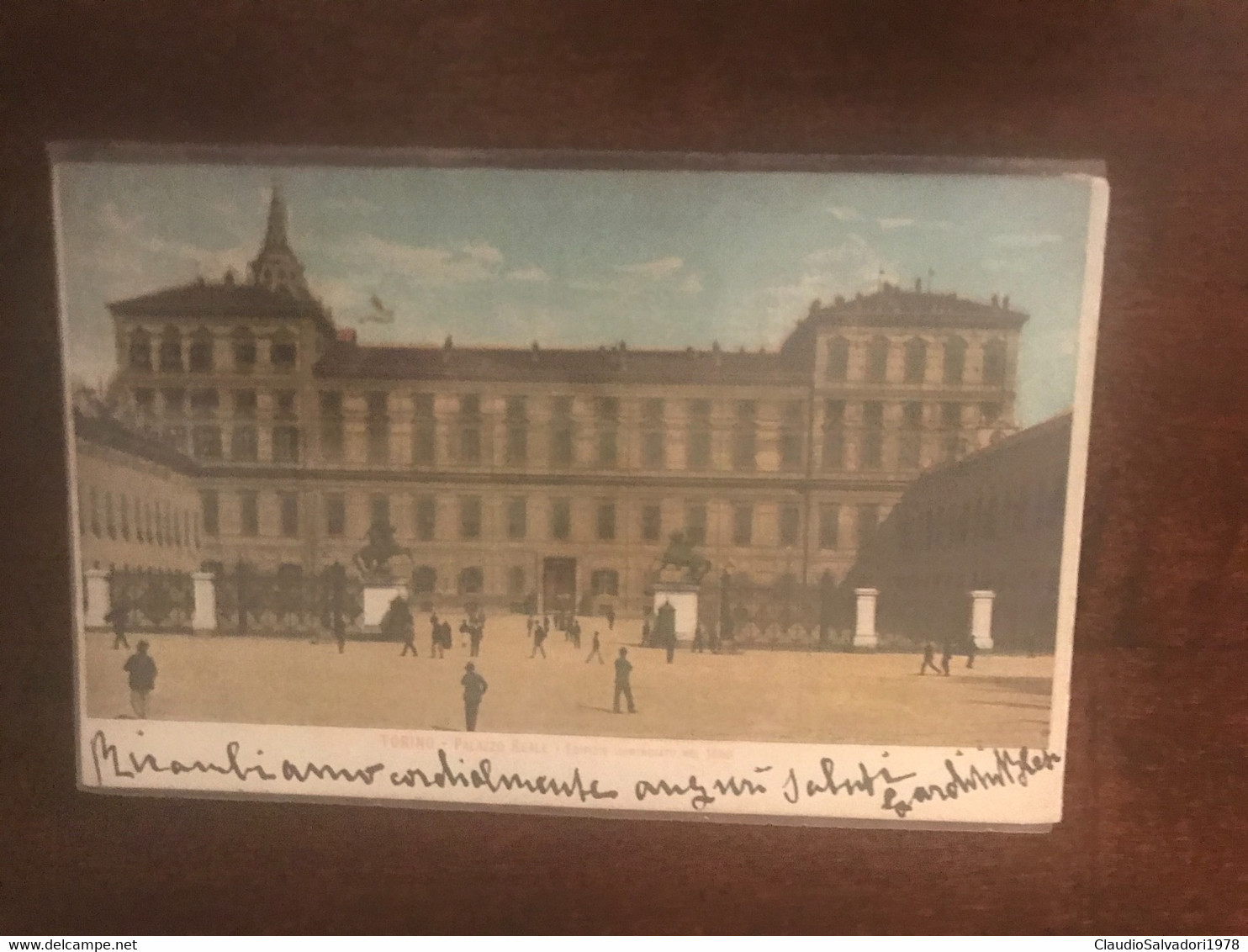 1908 Torino Palazzo Reale Edifizio  Cominciato Nel   - Inizi 900 Molto Animata - Cartolina Formato Piccolo Fp Viaggiata - Palazzo Reale