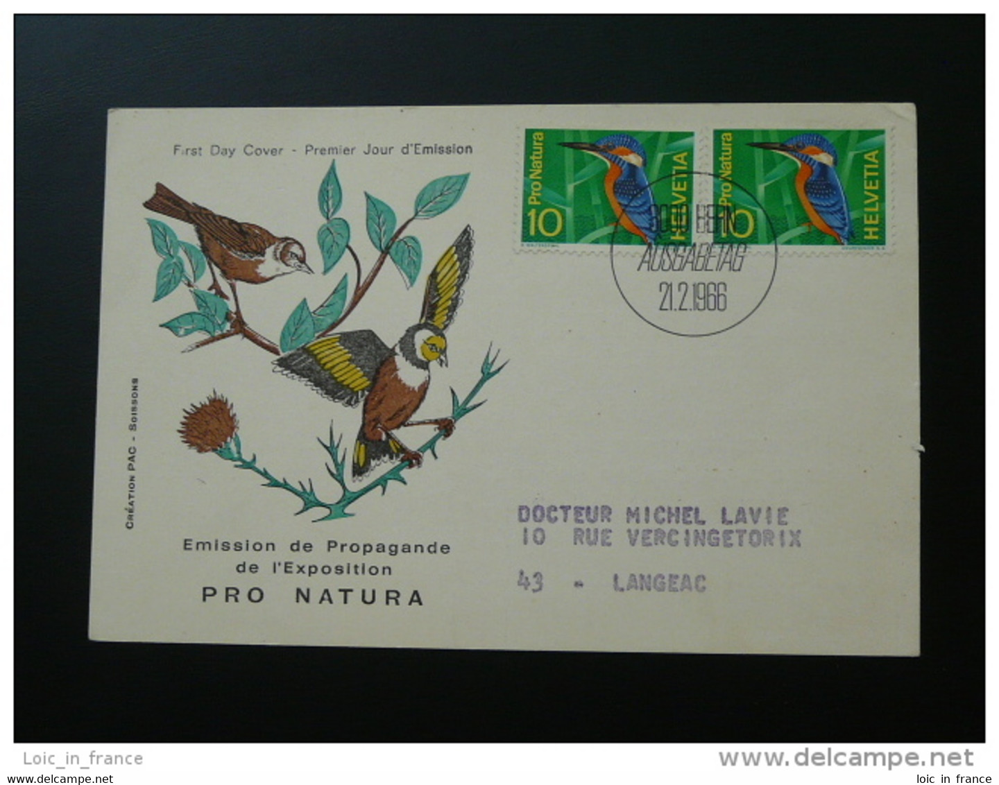 Carte Maximum Maximum Oiseau Bird Ed. Laboratoire Veyron Suisse 1966 - Oblitérations & Flammes