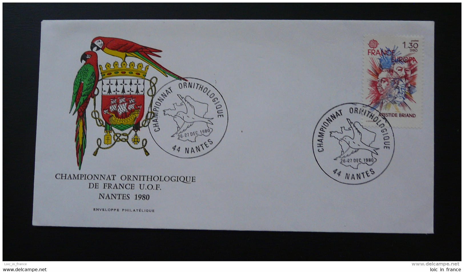 Lettre Cover Championnat De France Ornithologie Nantes 1980 - Oblitérations & Flammes