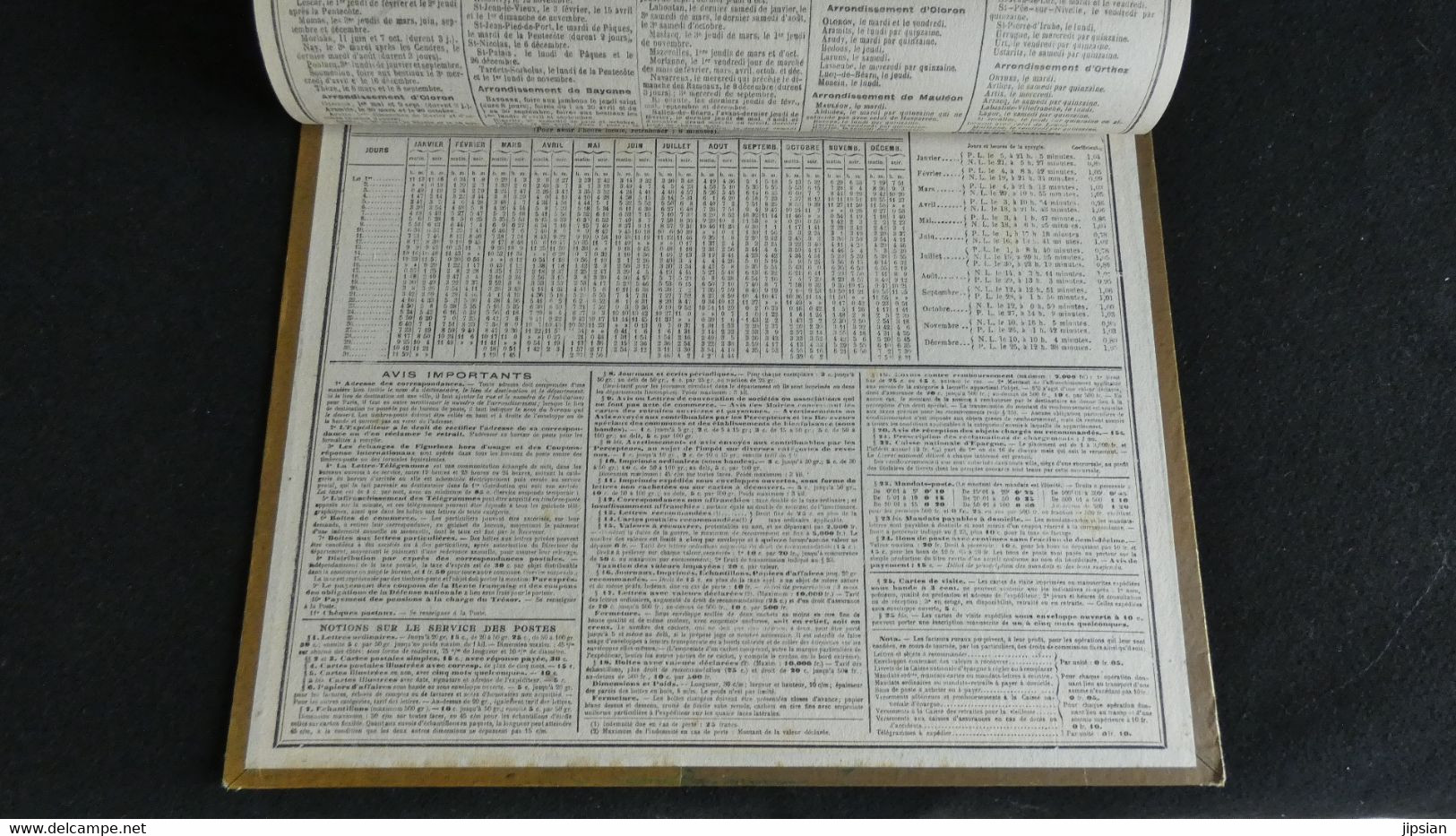 Almanach Des Postes Et Télégraphes 1920 - Apporte -- Chasse Aux Canards - Bon état Complet- Calendrier - Grand Format : 1901-20