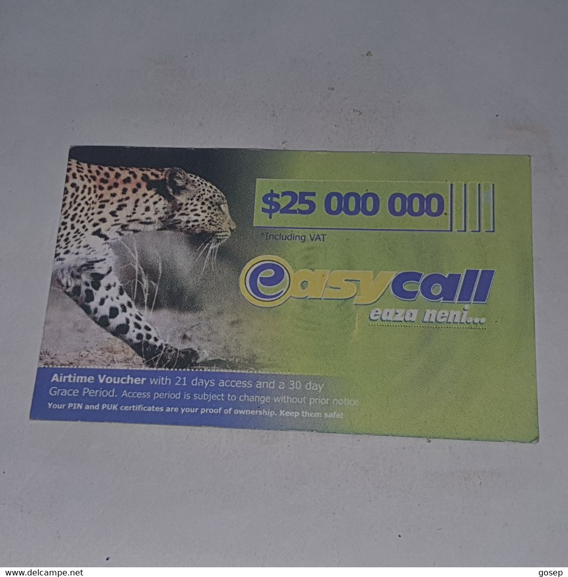 Zimbabwe-(zw-eas-ref-0001)-easy Call-(1)-(25.000.000)-(1064-8833-6046-6429)-used Card+1card Free - Simbabwe
