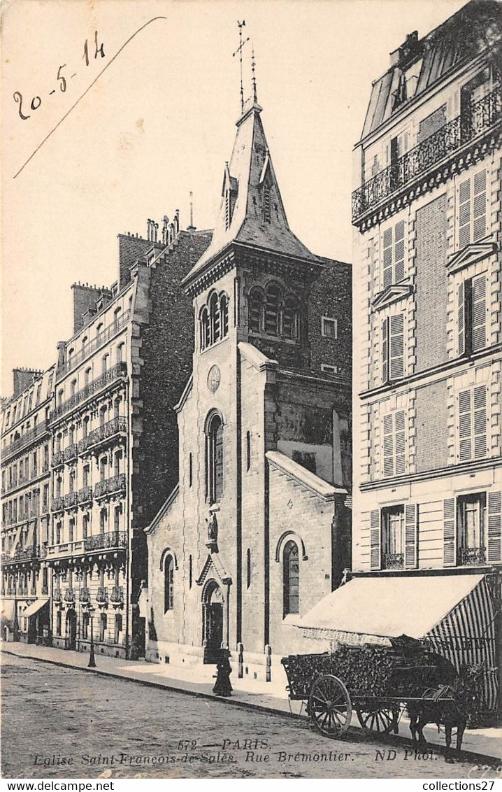 PARIS-75001-EGLISE SAINT-FRANCOIS DE SALES, RUE BREMONTIER - Arrondissement: 01