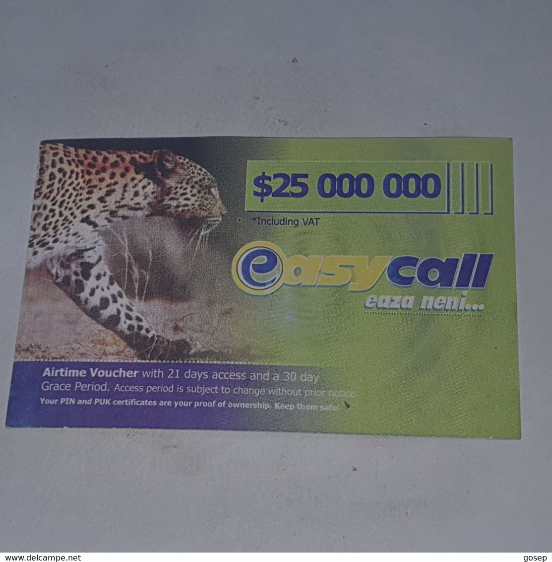 Zimbabwe-(zw-eas-ref-0001/1)-easy Call-(2)-(25.000.000)-(1061-3428-9743-7029)-used Card+1card Free - Simbabwe